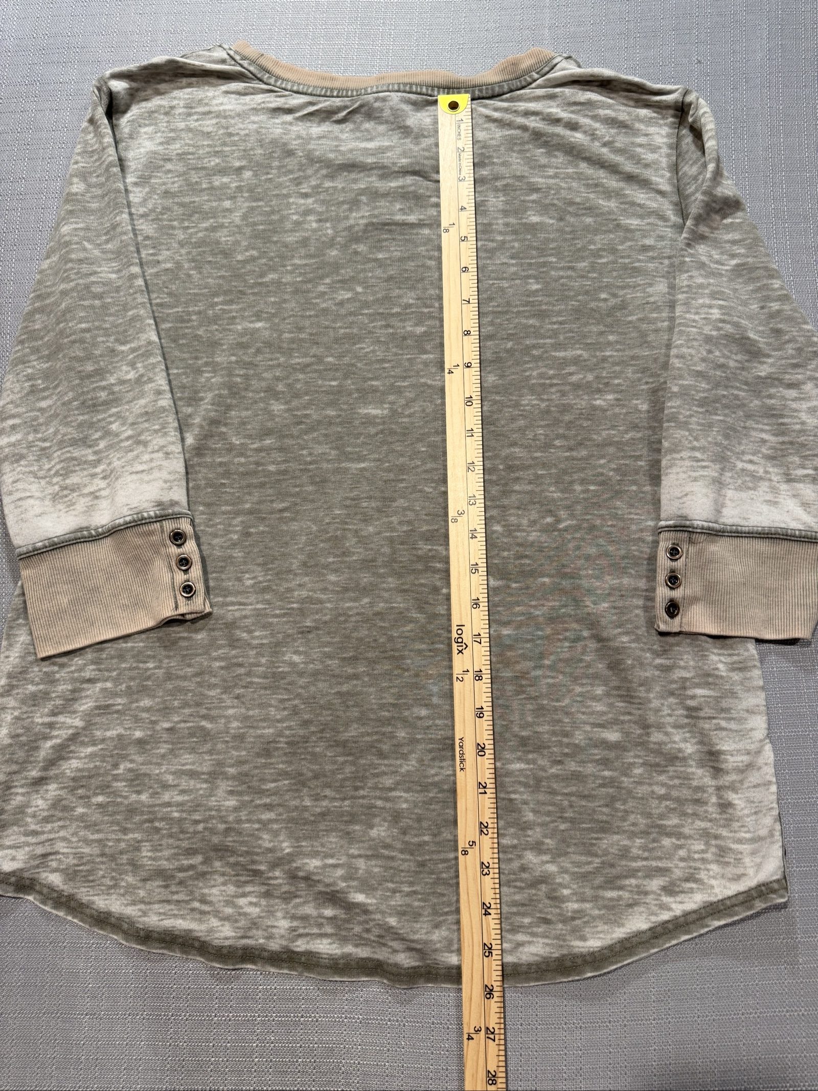 Women's Jane Delancey 3/4 Length Sleeve Crewneck T-Shirt – Heather Gray – Large image 7
