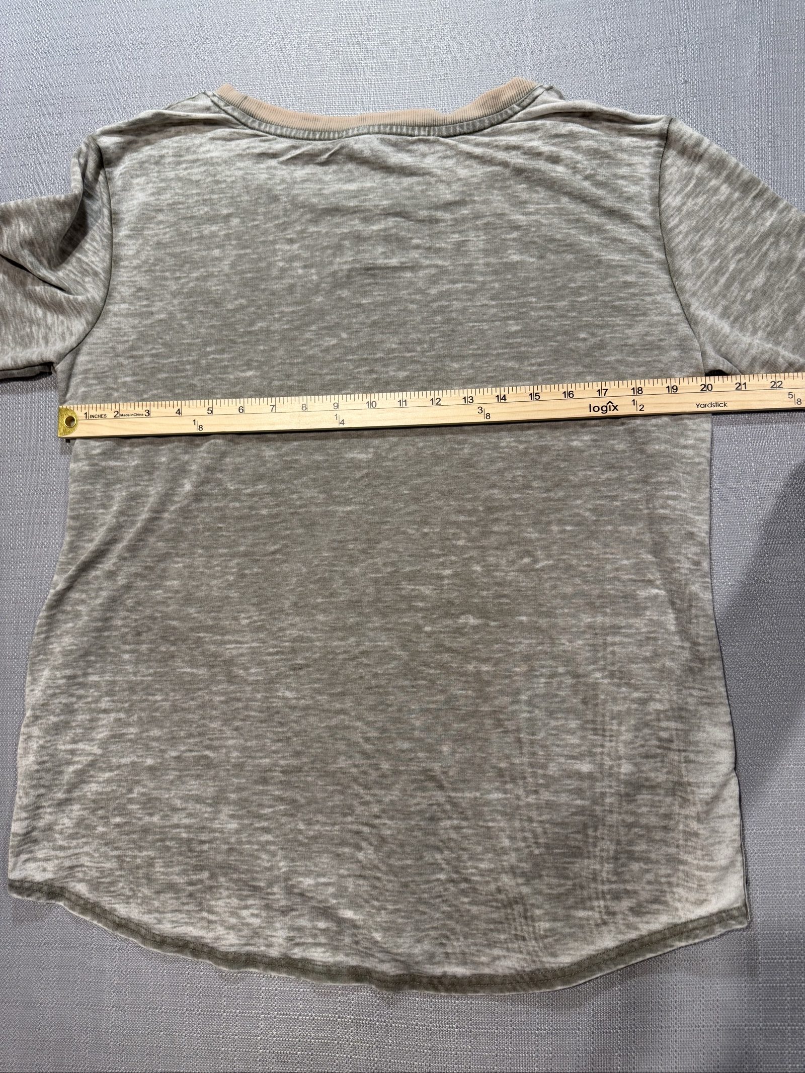 Women's Jane Delancey 3/4 Length Sleeve Crewneck T-Shirt – Heather Gray – Large image 8
