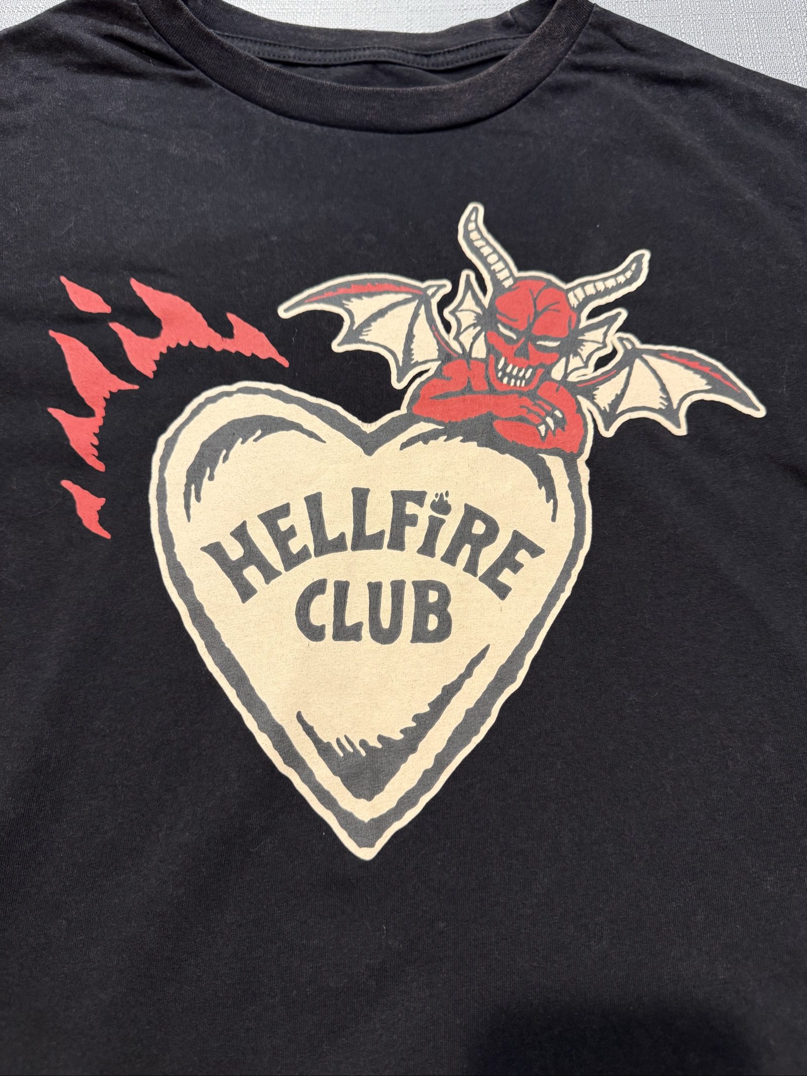 Men’s Stranger Things Hellfire Club Graphic T-Shirt – Black – Medium image 2