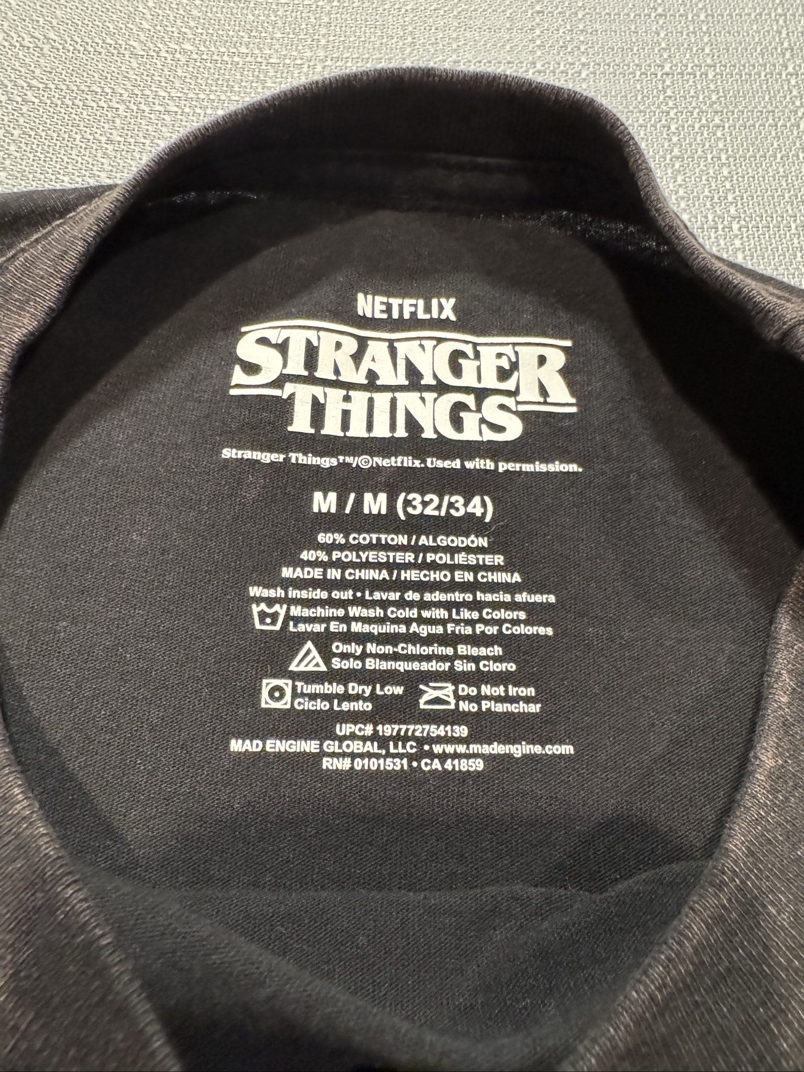Men’s Stranger Things Hellfire Club Graphic T-Shirt – Black – Medium image 3