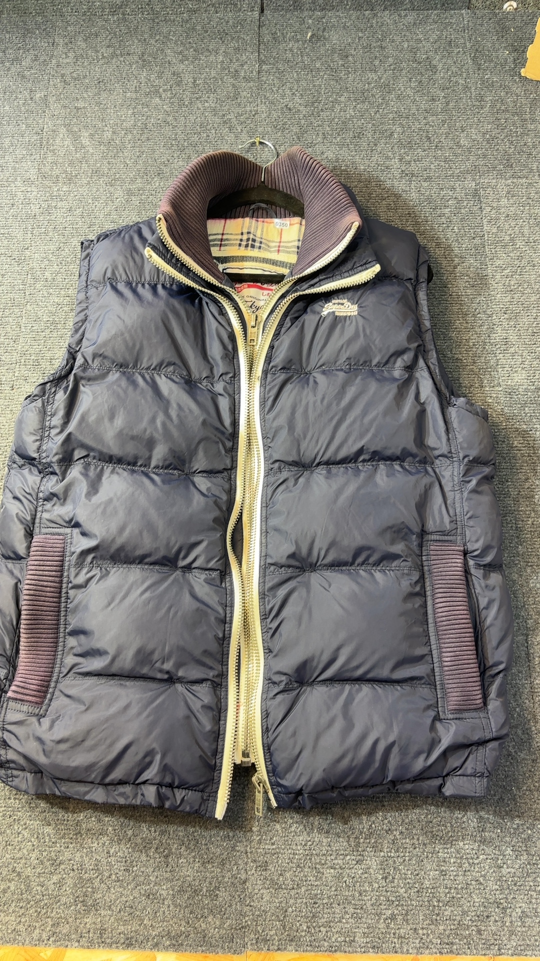 Superdry Navy Padded Gilet Vest XL Vintage Style excellent condition