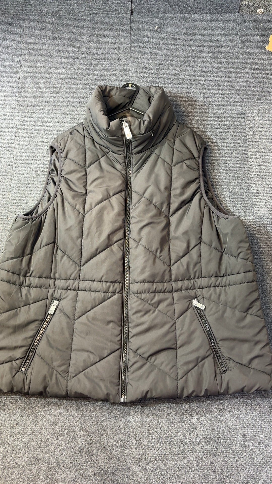 M&S Black Puffer Gilet Vest UK 20 Quilted Sleeveless Jacket