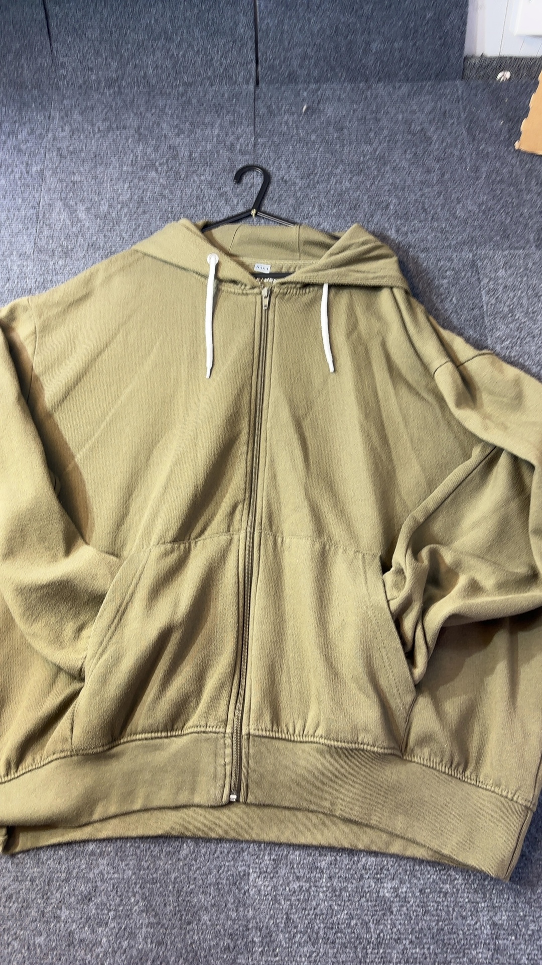 Jacamo Mens Khaki Green Zip-Up Hoodie 2XL Drawstring Pockets very good condition image 2