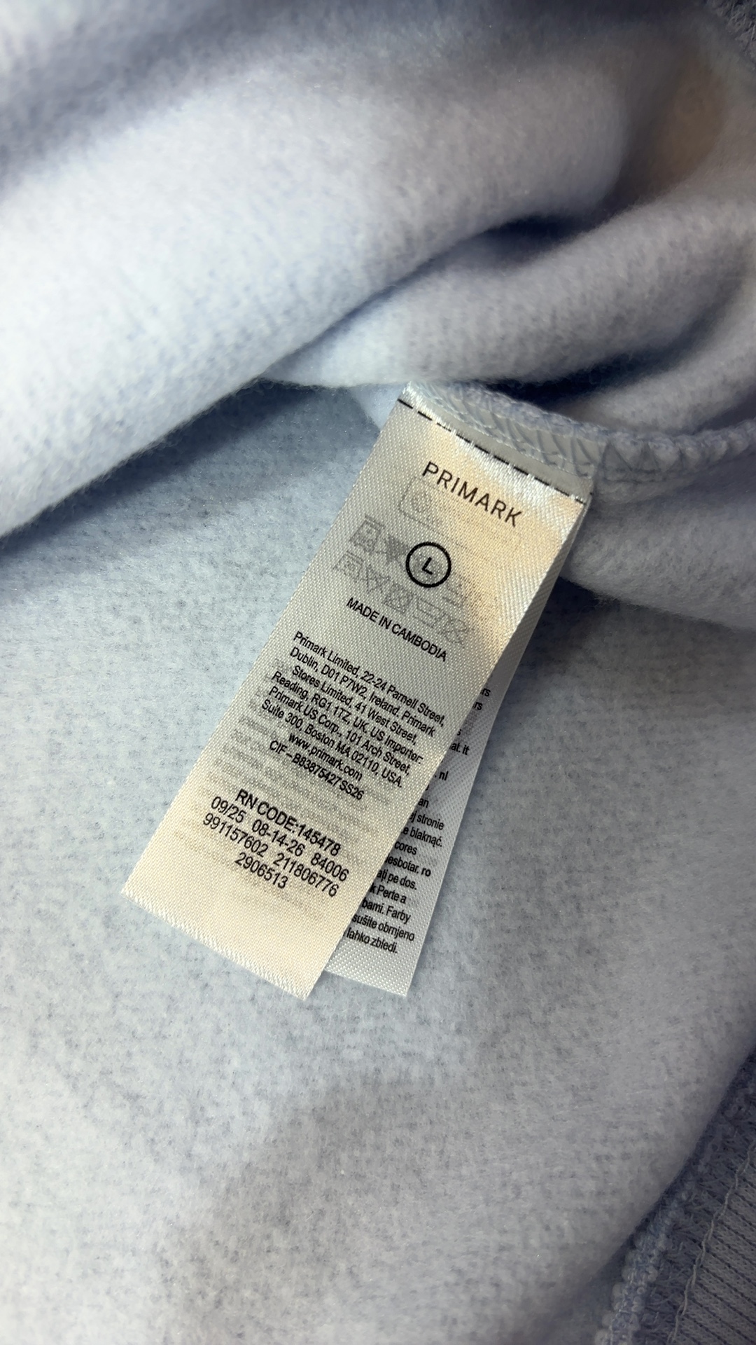 Primark Light Blue Sweatshirt Large Cotton Polyester excellent condition image 4