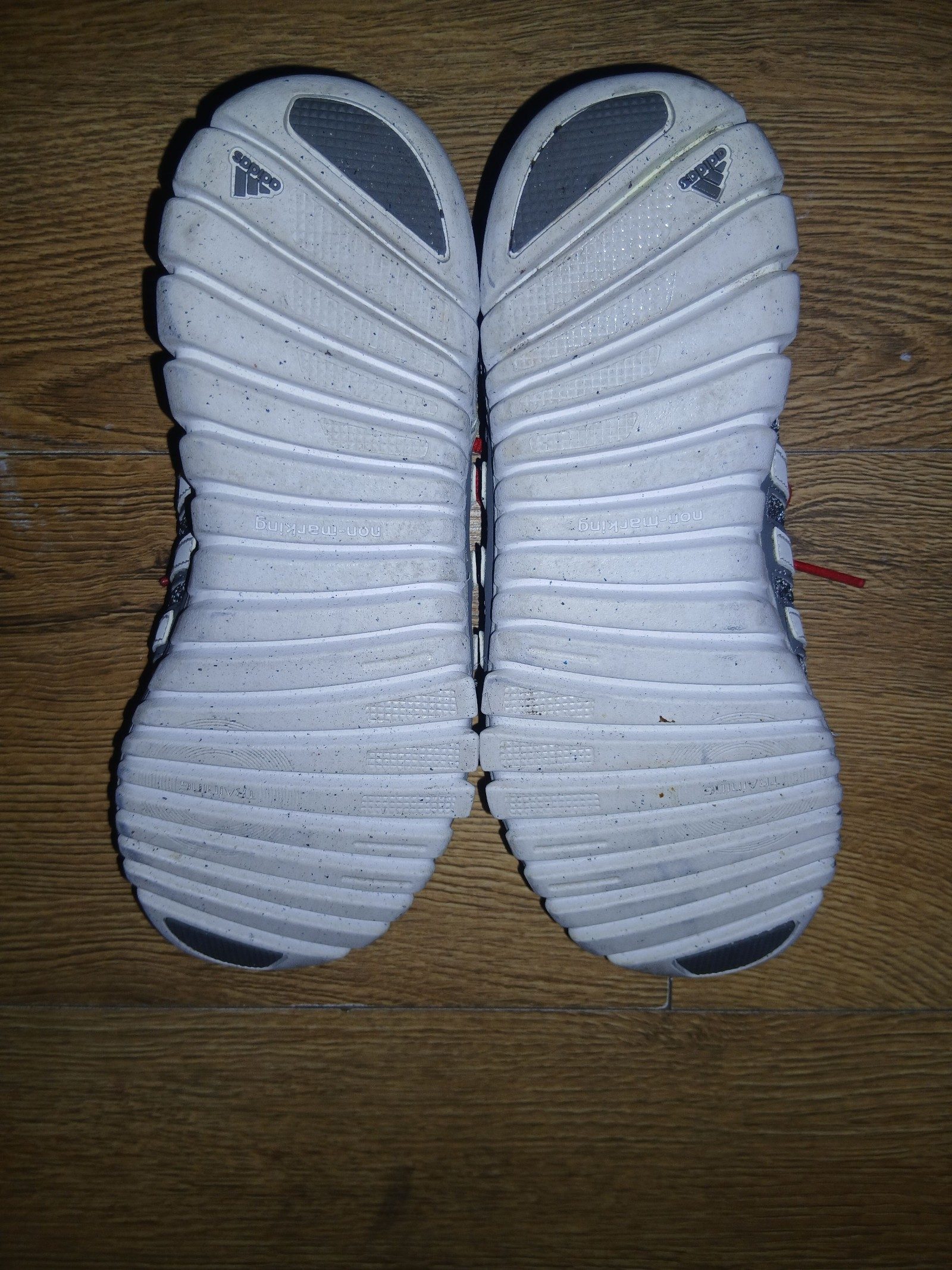 Adidas Grey & White Mesh & Synthetic Sneakers UK 8