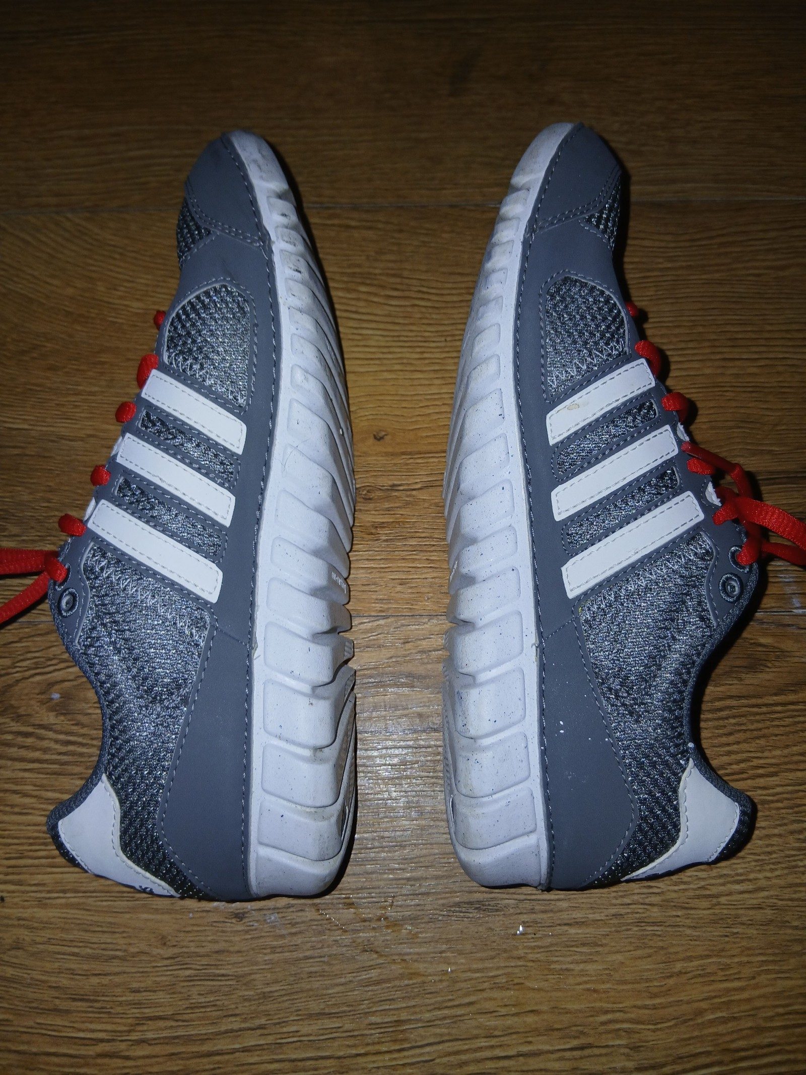 Adidas Grey & White Mesh & Synthetic Sneakers UK 8 image 3