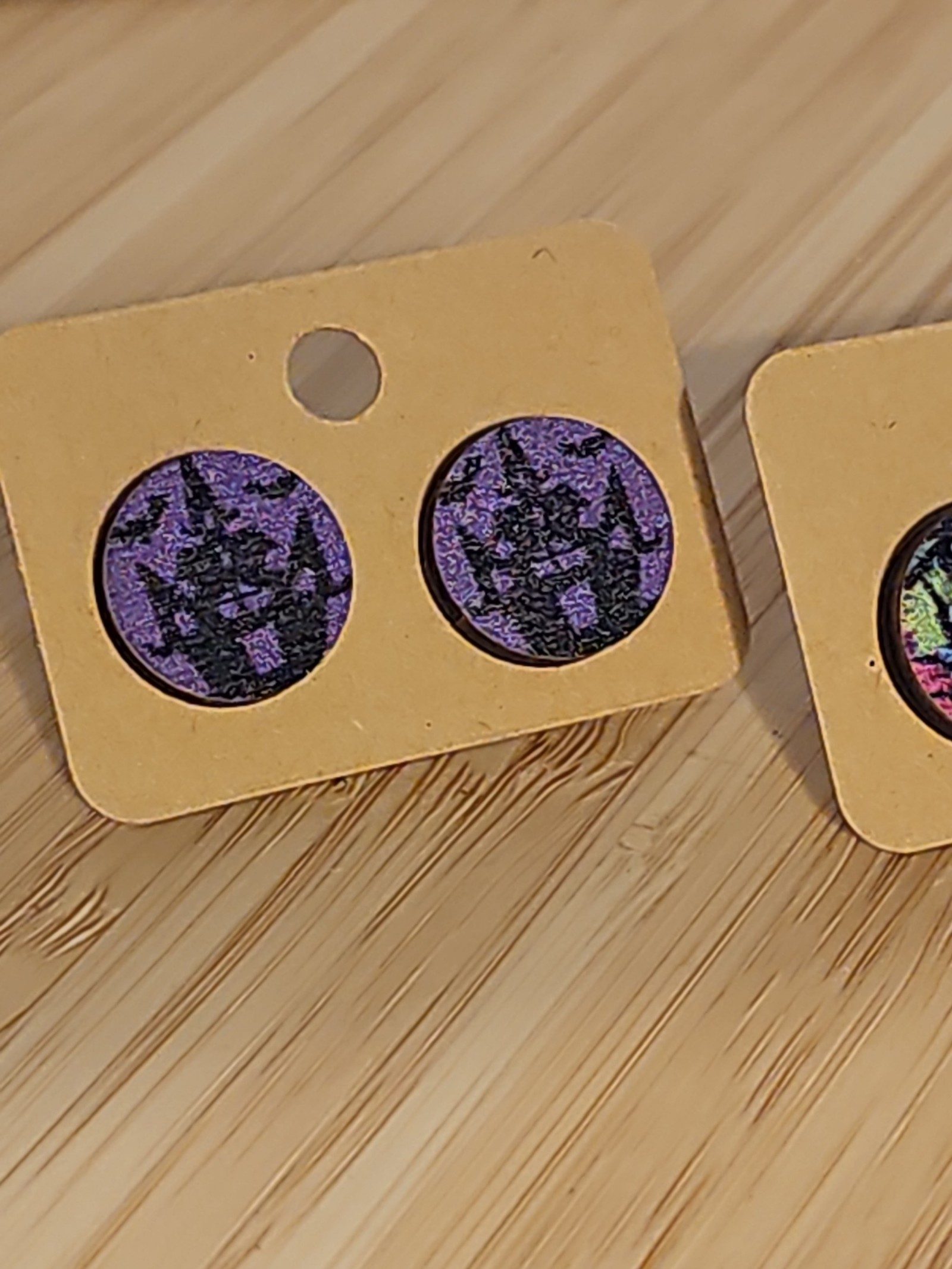 Halloween Multi Colour Spider Earrings Set One Size 1.5 cm Diameter image 2