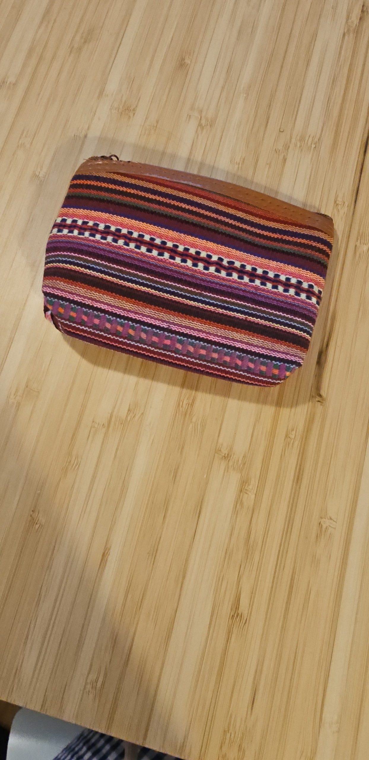 Multi Colour Striped Fabric Coin Purse Small image 2