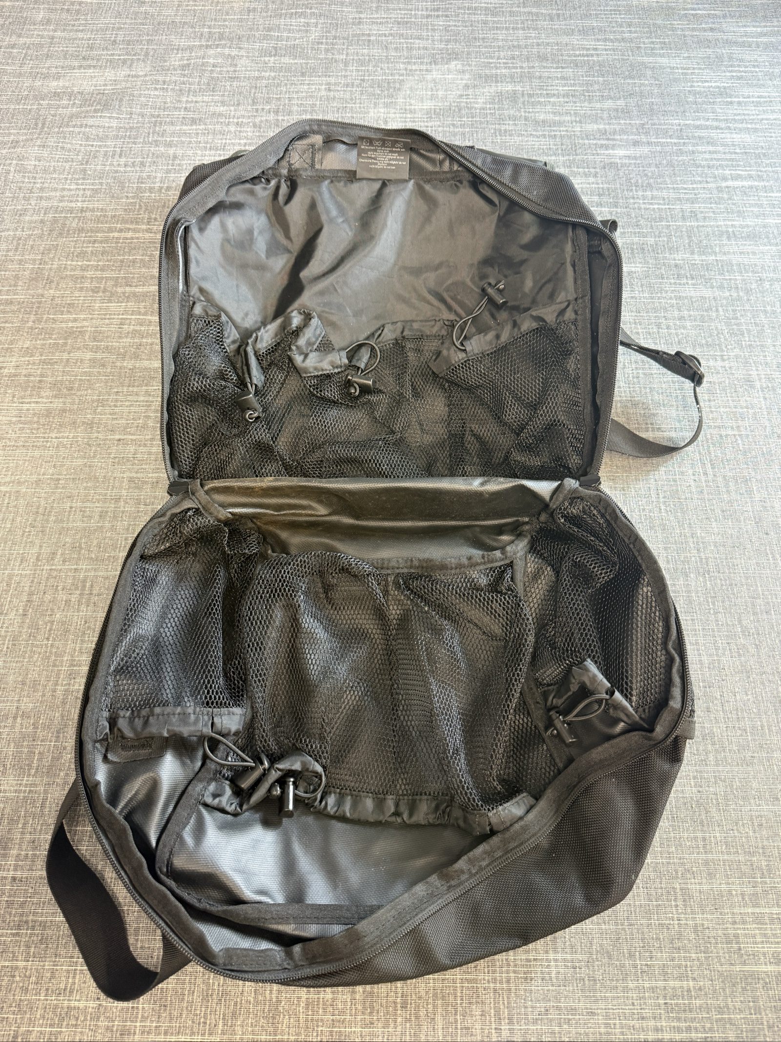 BMW Black Nylon Messenger Bag with Multiple Mesh Pockets Unisex image 3