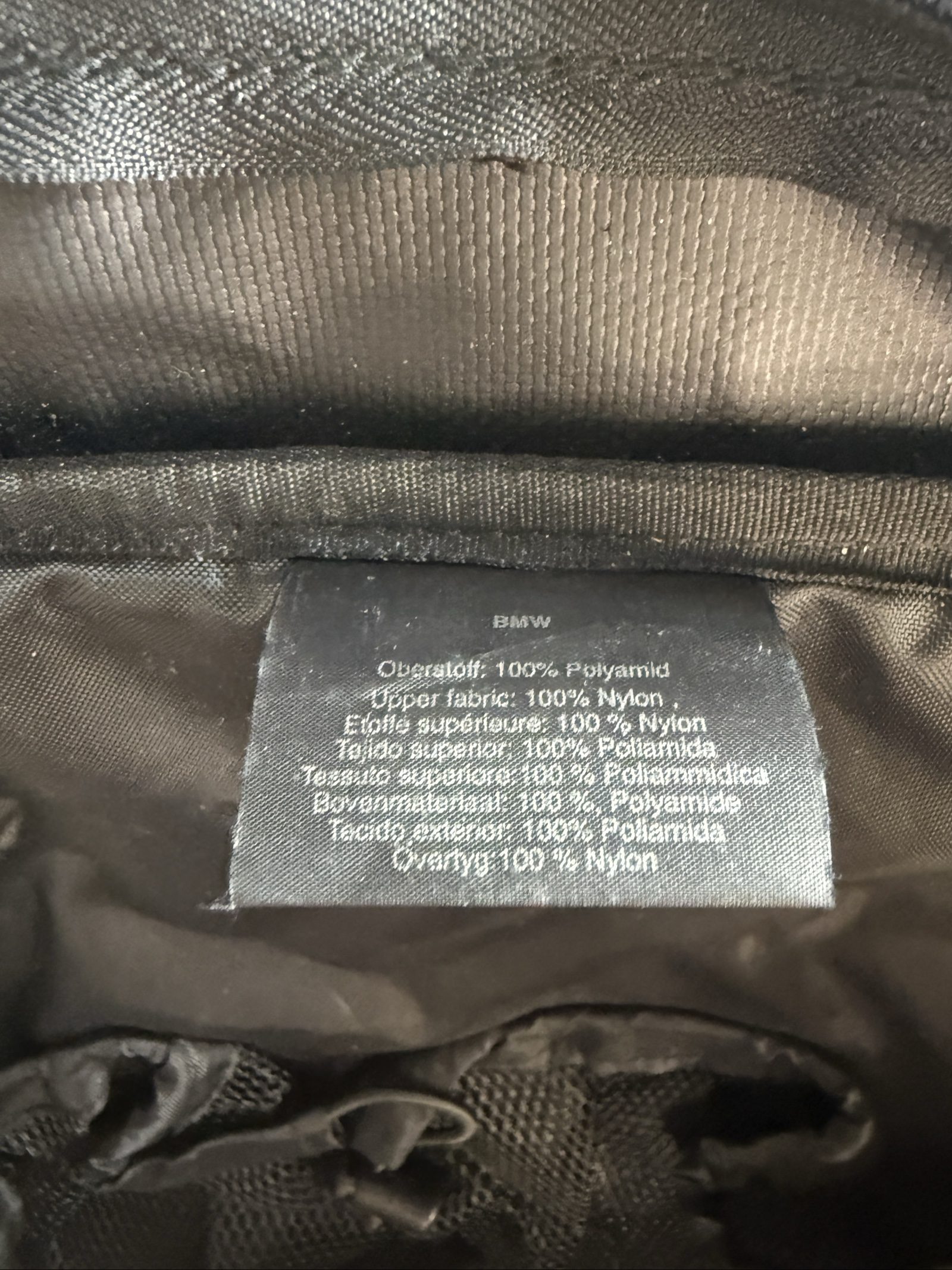 BMW Black Nylon Messenger Bag with Multiple Mesh Pockets Unisex image 4