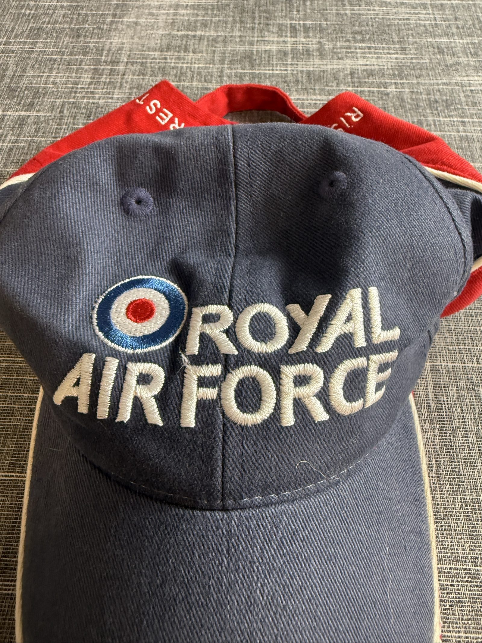Royal Air Force Unisex Baseball Cap Navy Blue Red Embroidered RAF Logo image 2