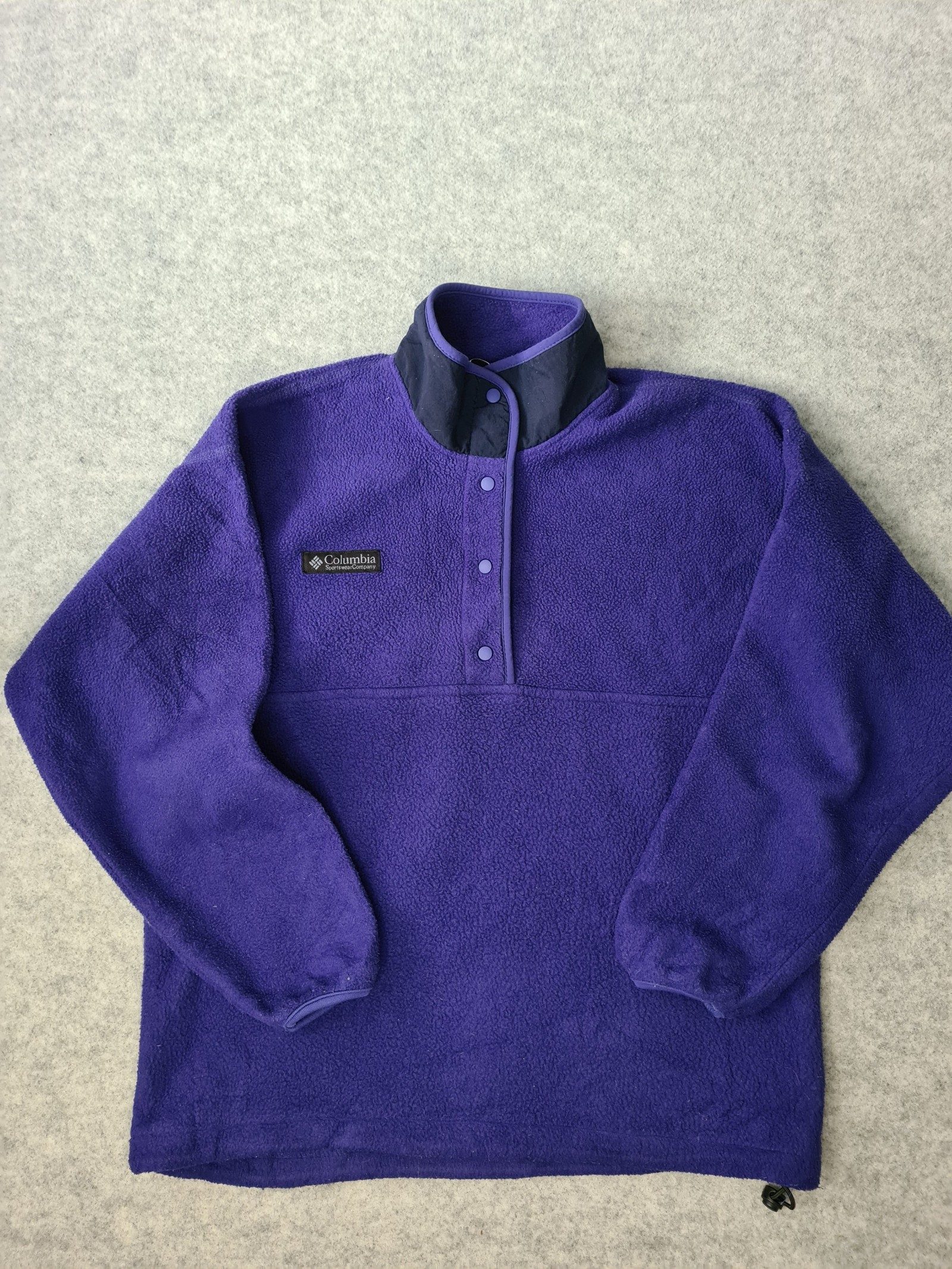 Columbia Women’s Purple Navy Fleece Pullover Medium Vintage 1161