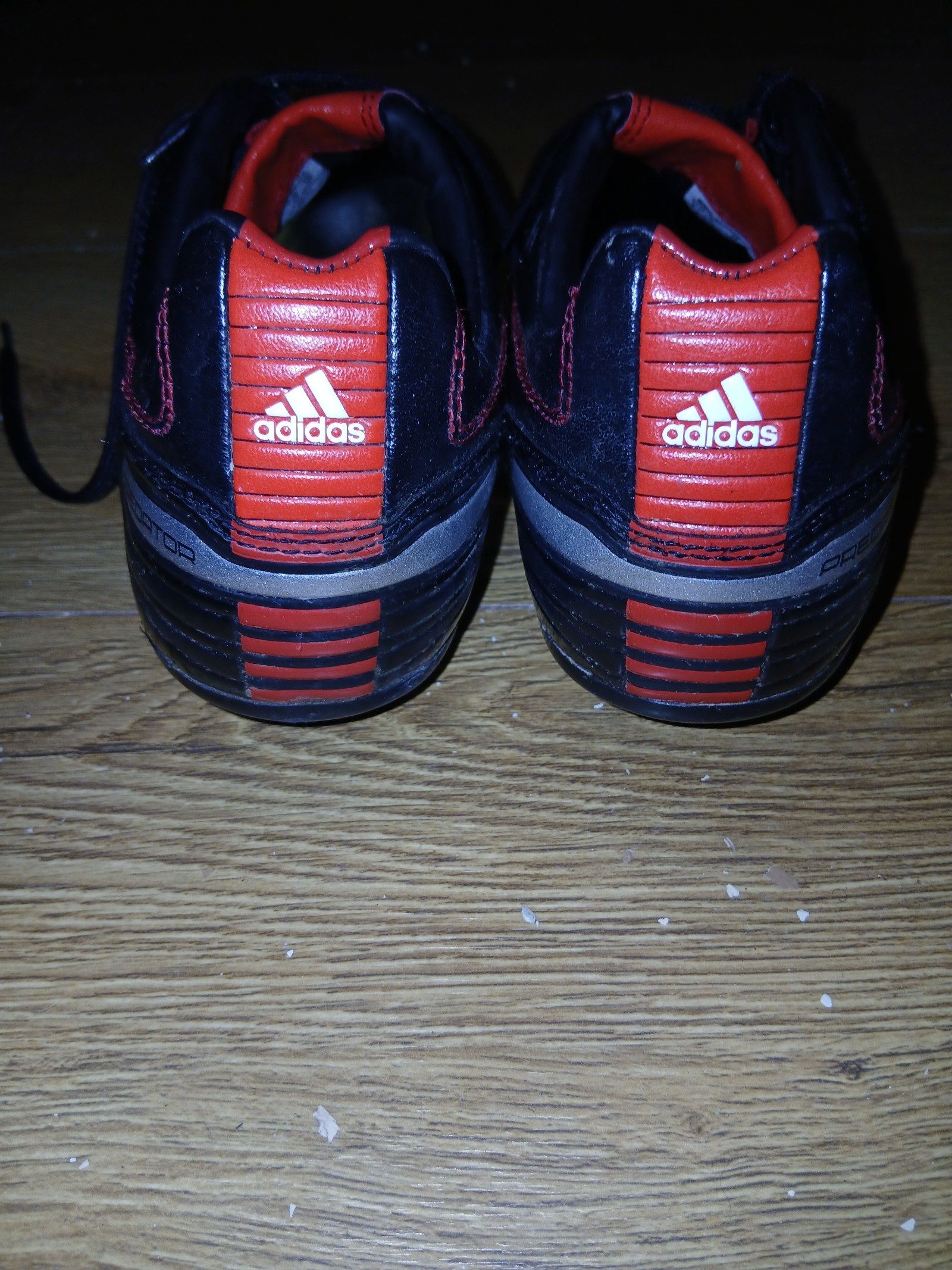 Adidas Black, Red & White Predator Soccer Cleats UK 5 image 3