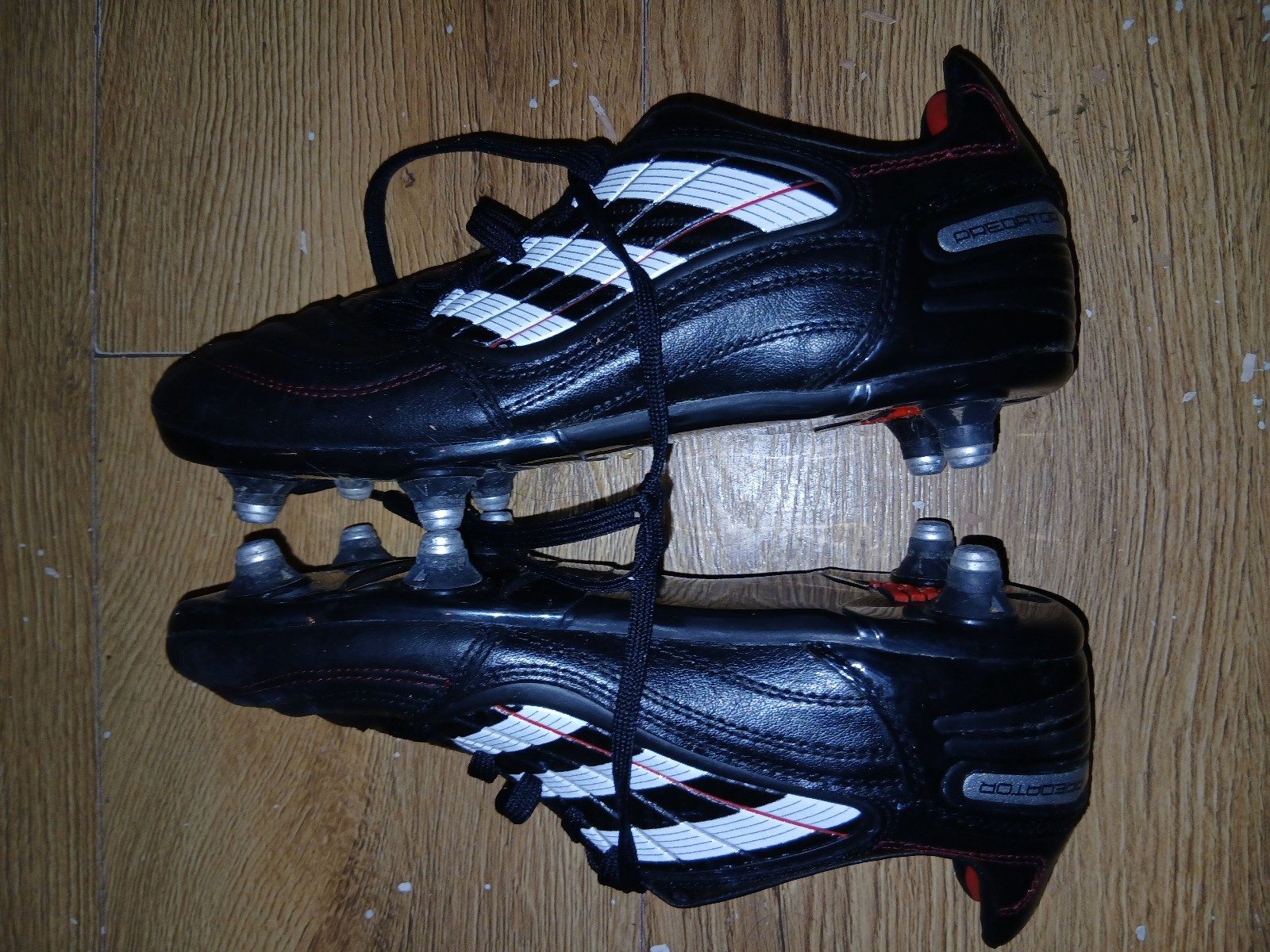 Adidas Black, Red & White Predator Soccer Cleats UK 5 image 4