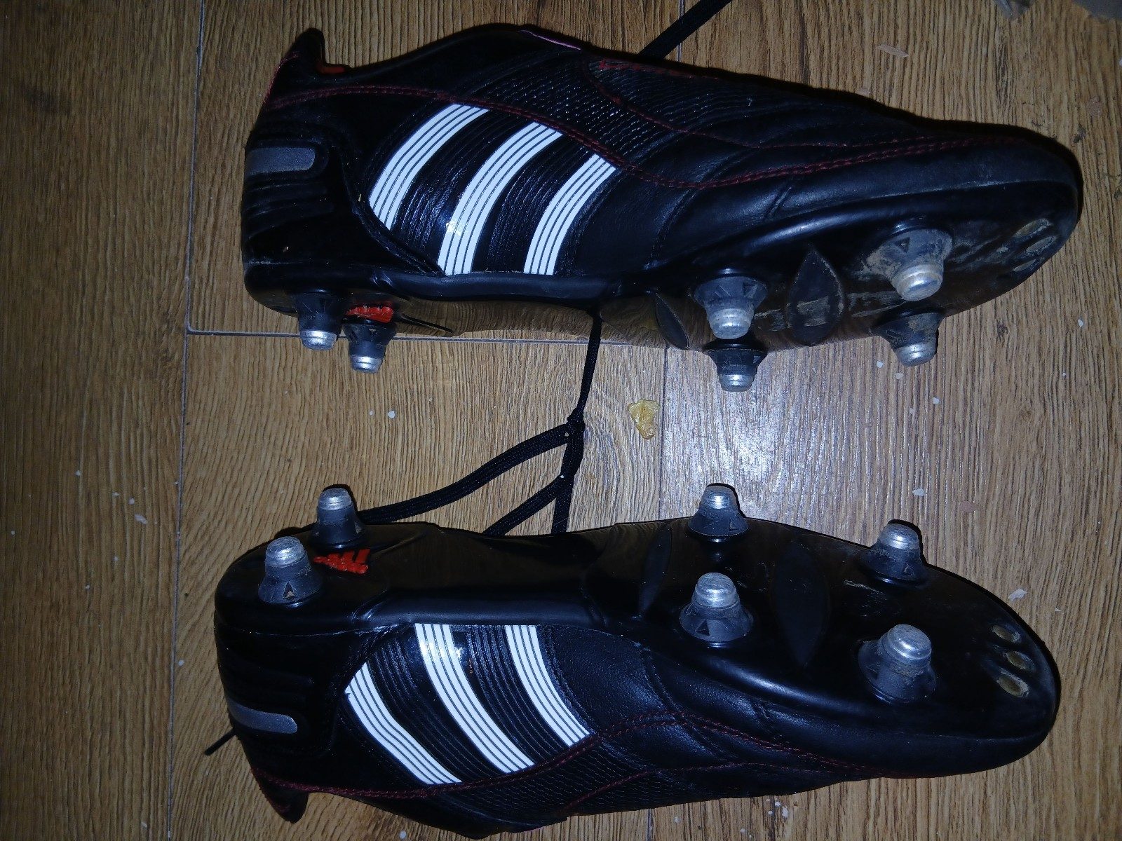 Adidas Black, Red & White Predator Soccer Cleats UK 5 image 5