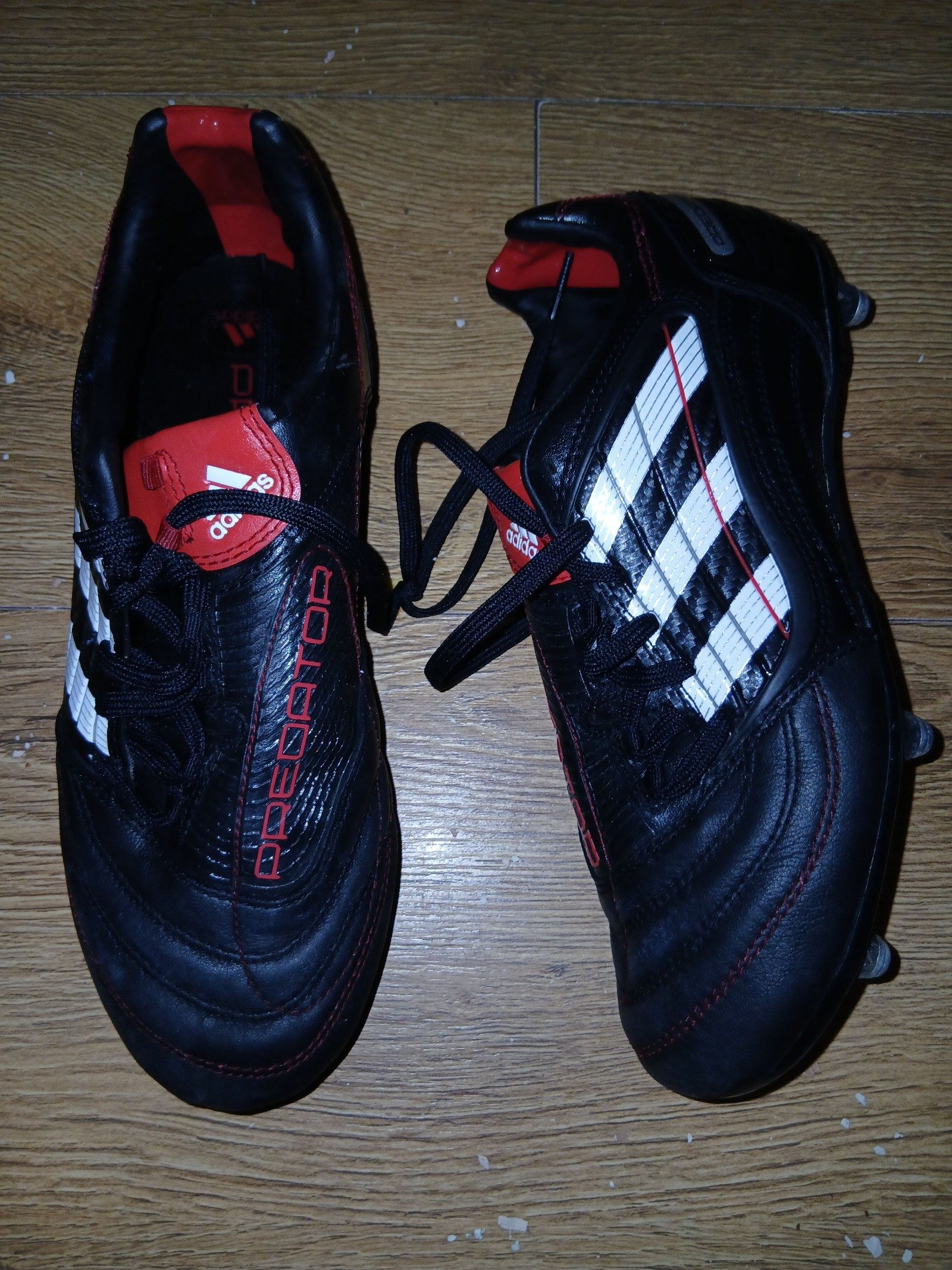Adidas Black, Red & White Predator Soccer Cleats UK 5 image 7