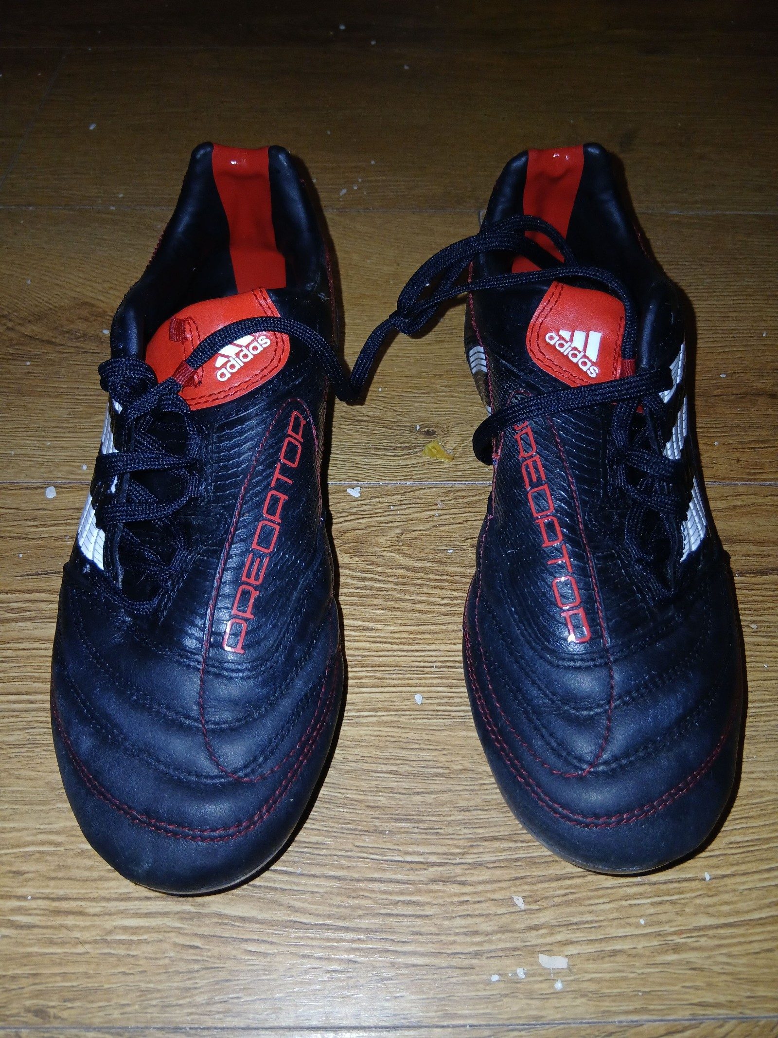 Adidas Black, Red & White Predator Soccer Cleats UK 5 image 9