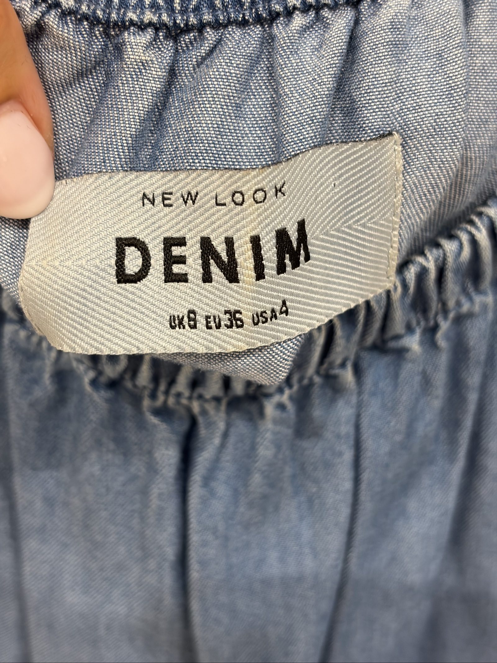 New Look Blue Denim Women’s Top UK 8 image 2