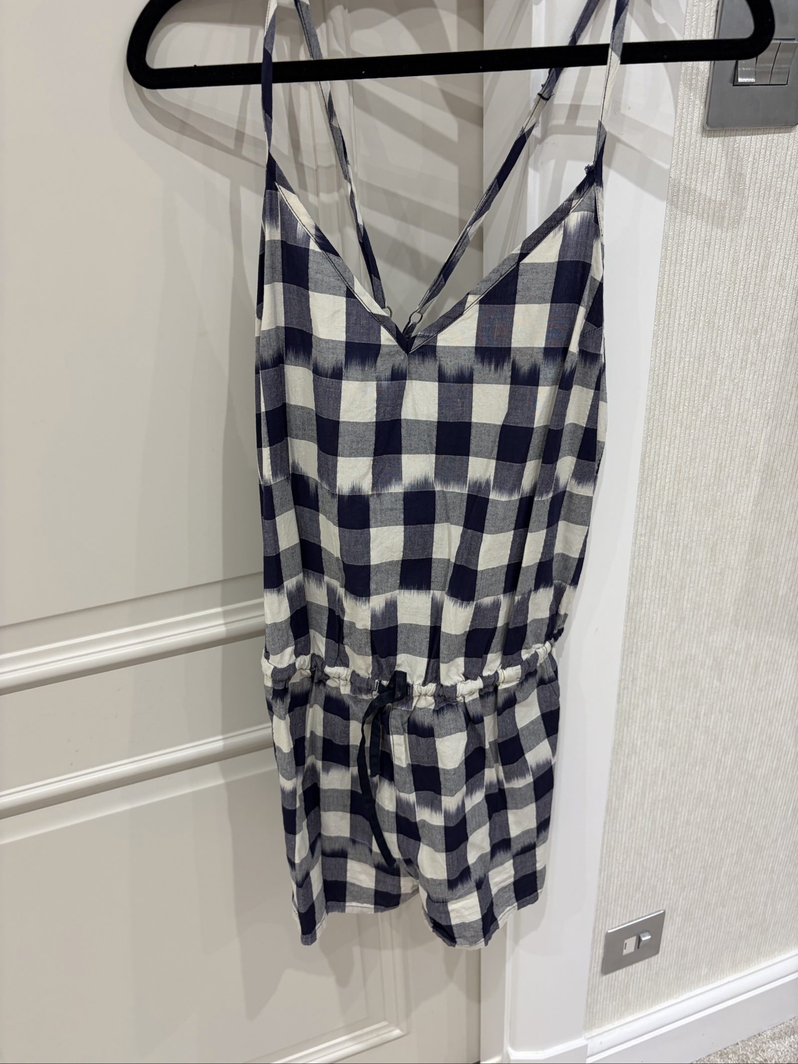 Obey Women's Navy & White Gingham Playsuit Medium image 6