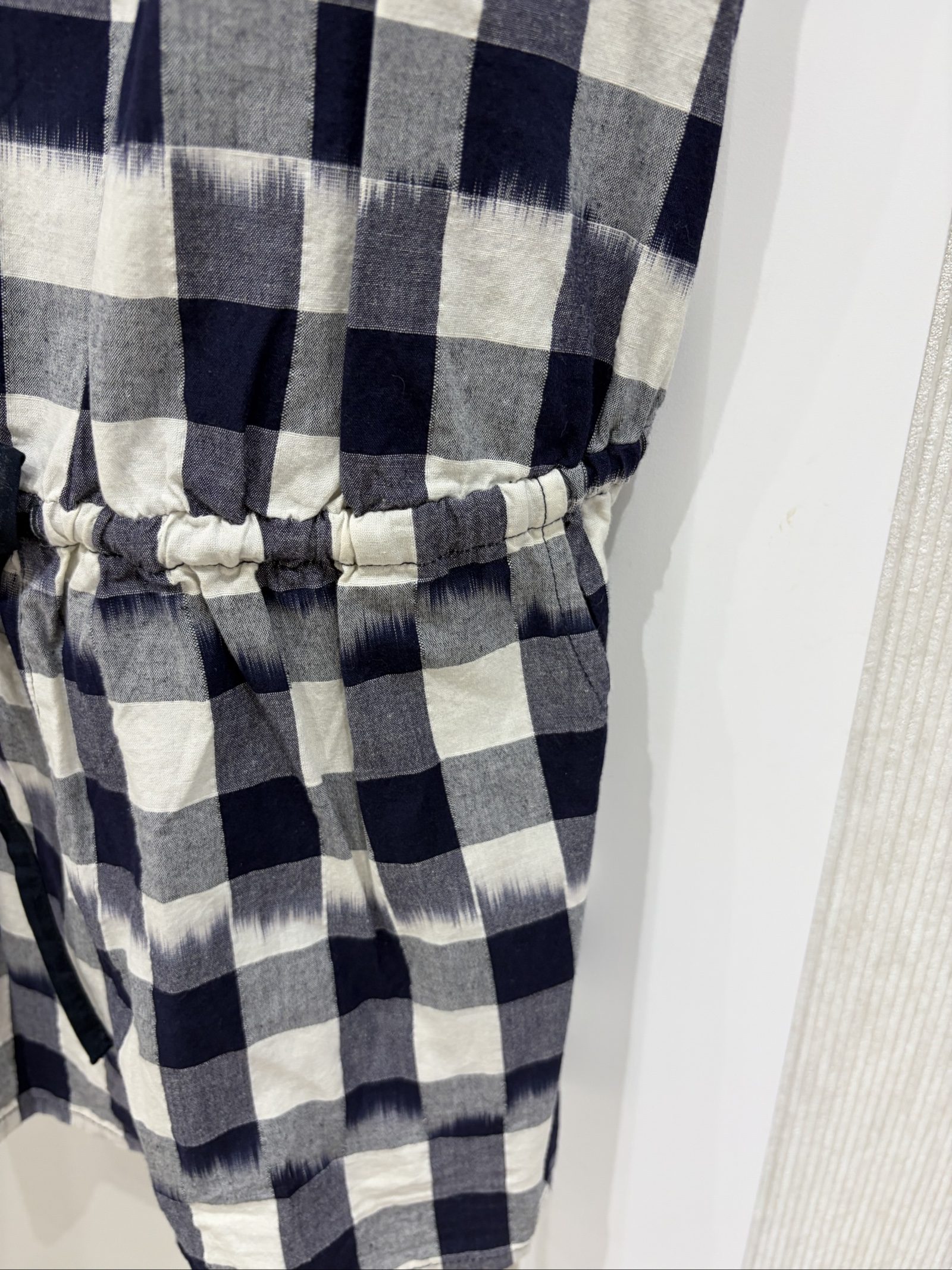 Obey Women's Navy & White Gingham Playsuit Medium image 8
