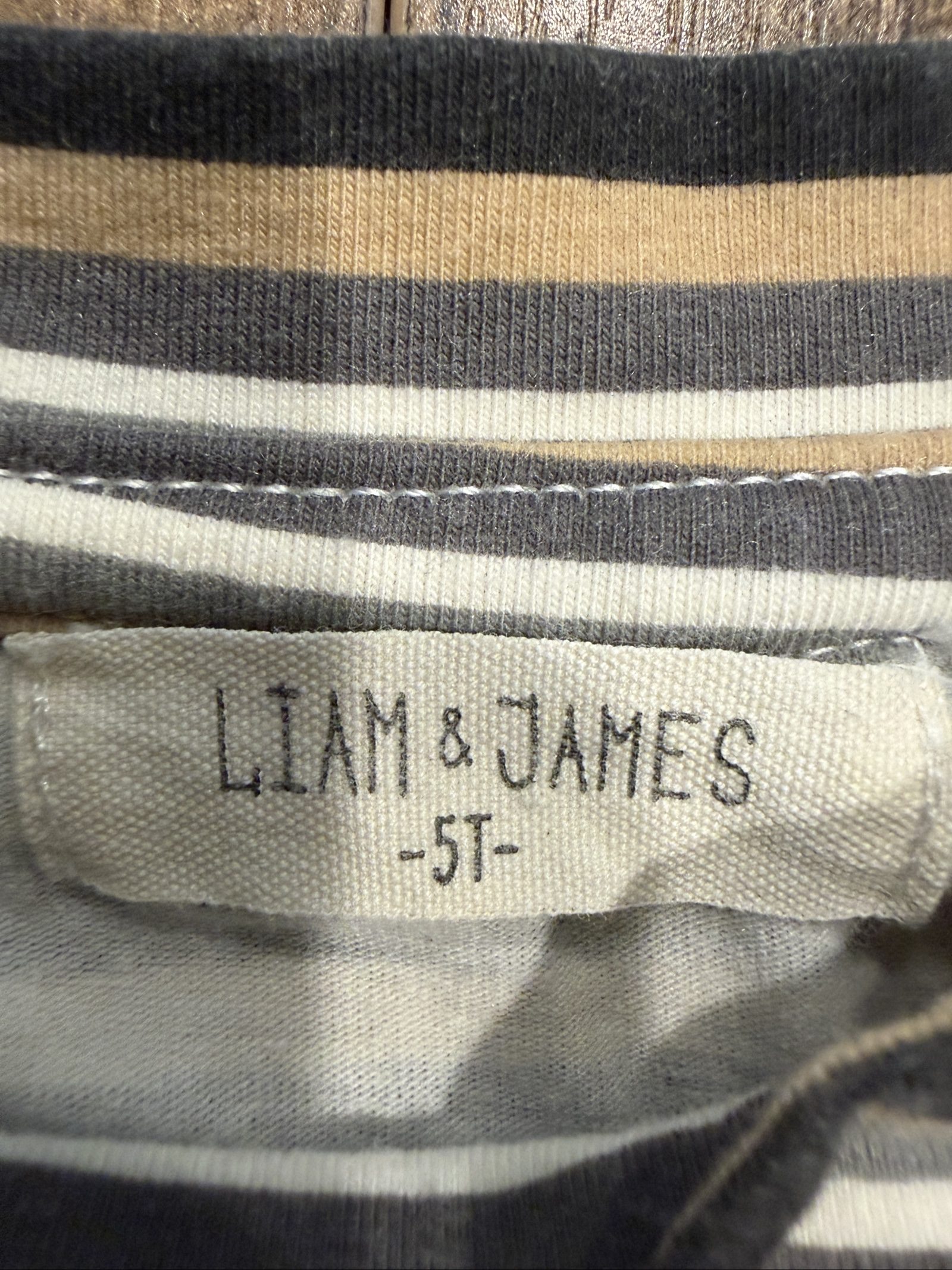 Liam & James Kids' Multicolour Striped T-Shirt 5T image 2