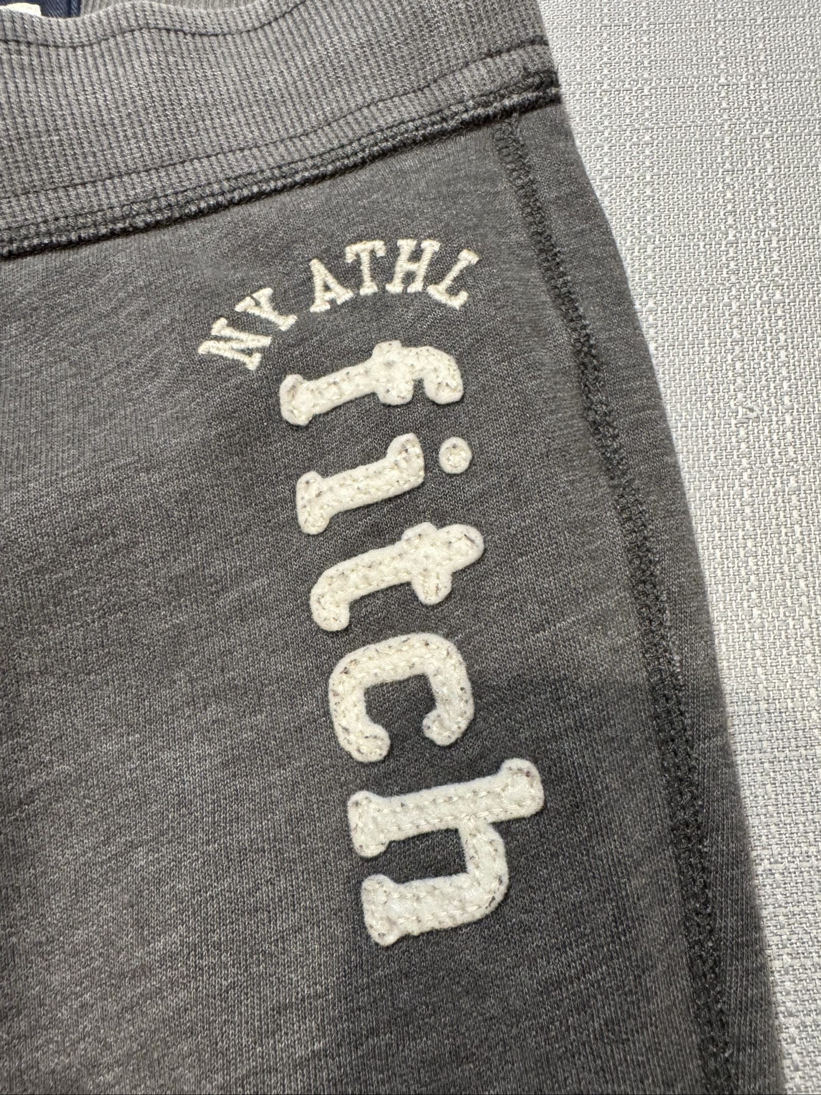 Kid’s Abercrombie NY Athletic Jogger Sweatpants – Charcoal Gray – Medium image 2
