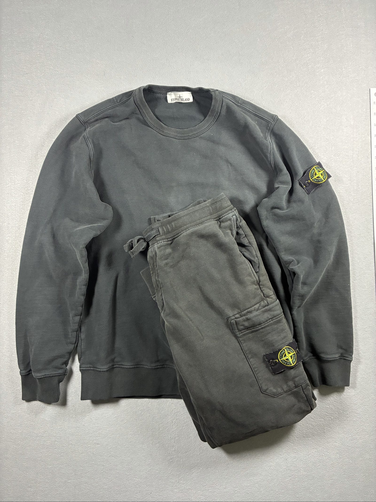 Stone Island Grey Sweatshirt & Joggers XL Cotton Set Tracksuit