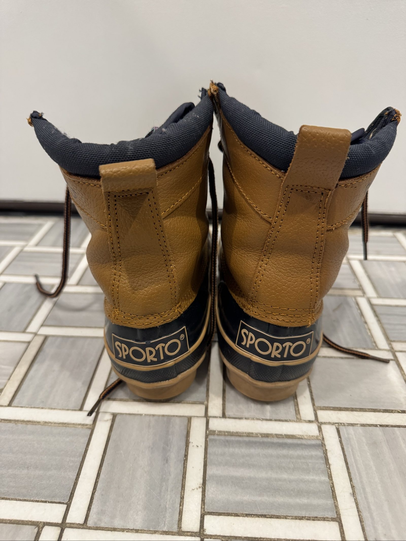 Women’s Sporto Thermolite Insulated Waterproof Duck Boots – Tan Navy – 7 image 6