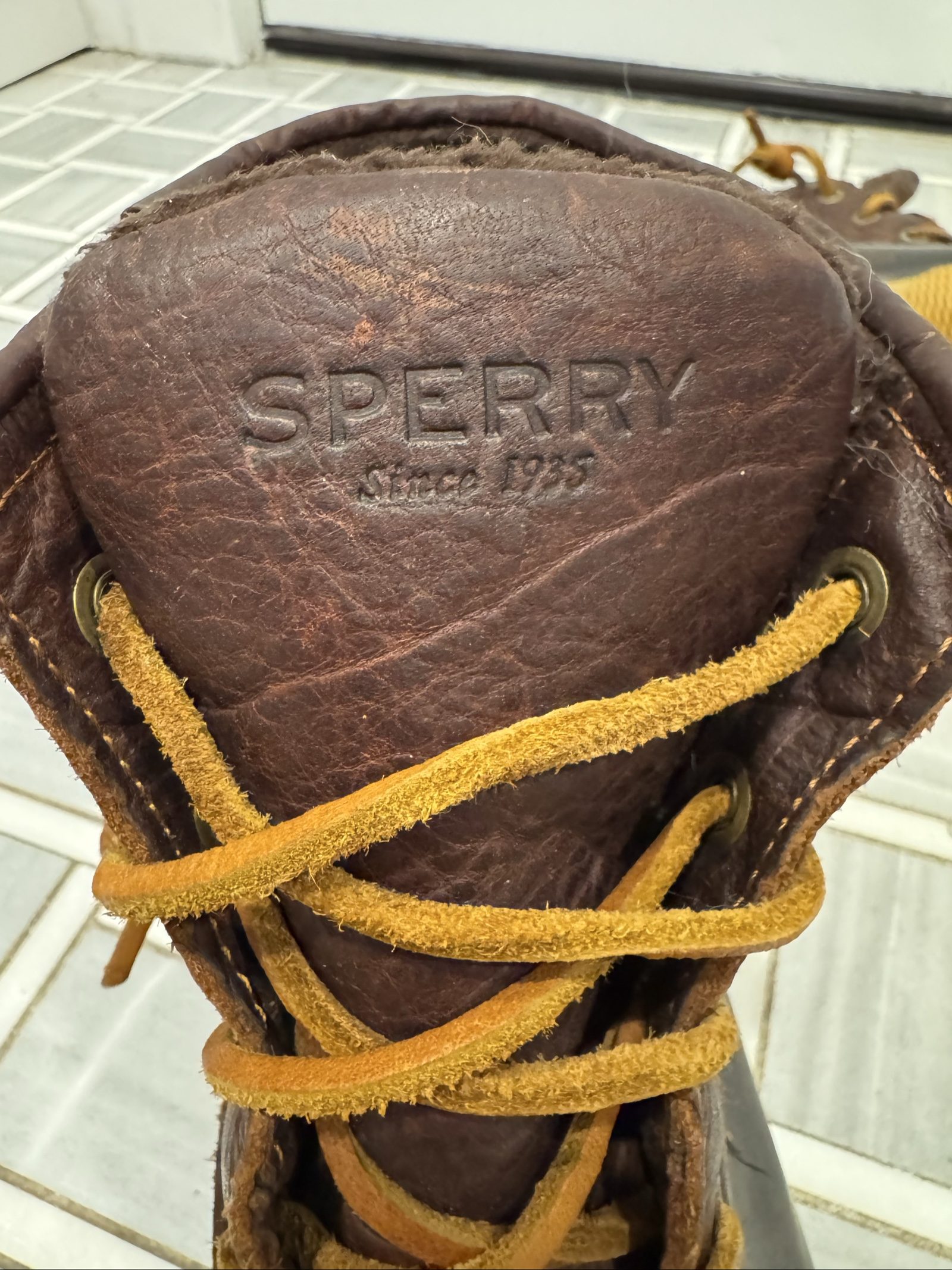 Women’s Sperry Waterproof Duck Boots Leather Lace Up – Brown Black – 9 image 6