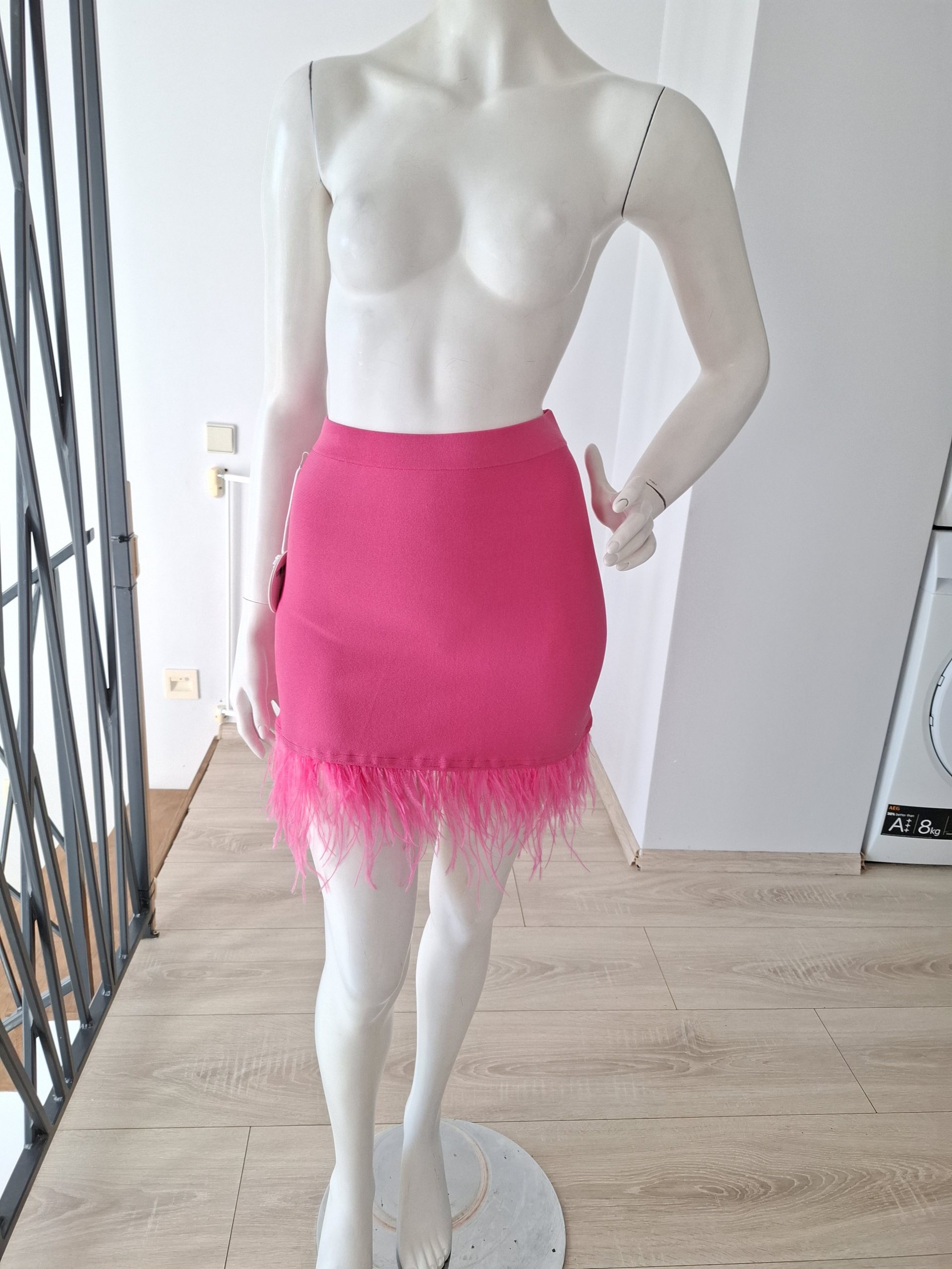 STAUD Pink Feather Trim Minirock Size XS image 5