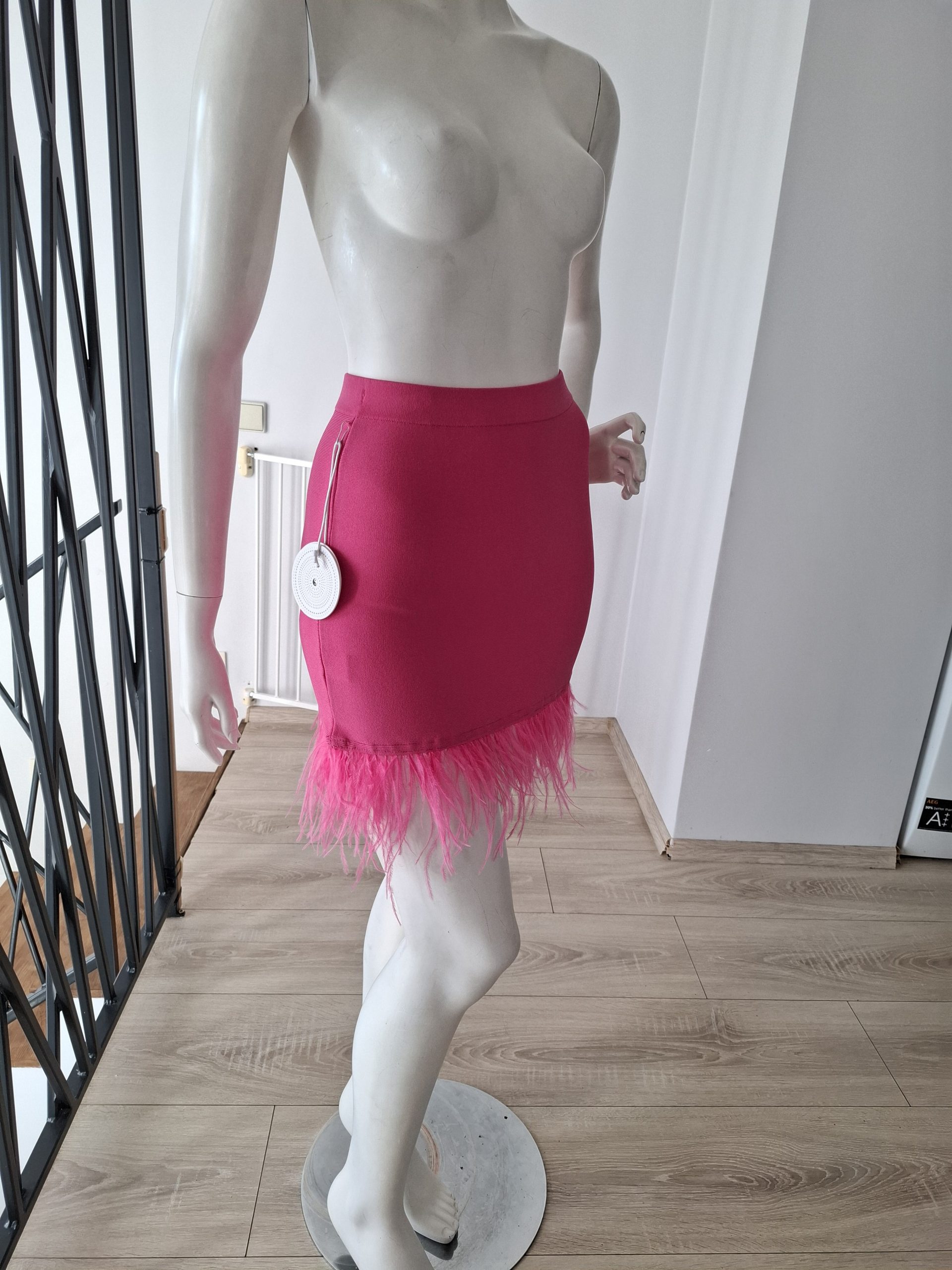STAUD Pink Feather Trim Minirock Size XS image 7