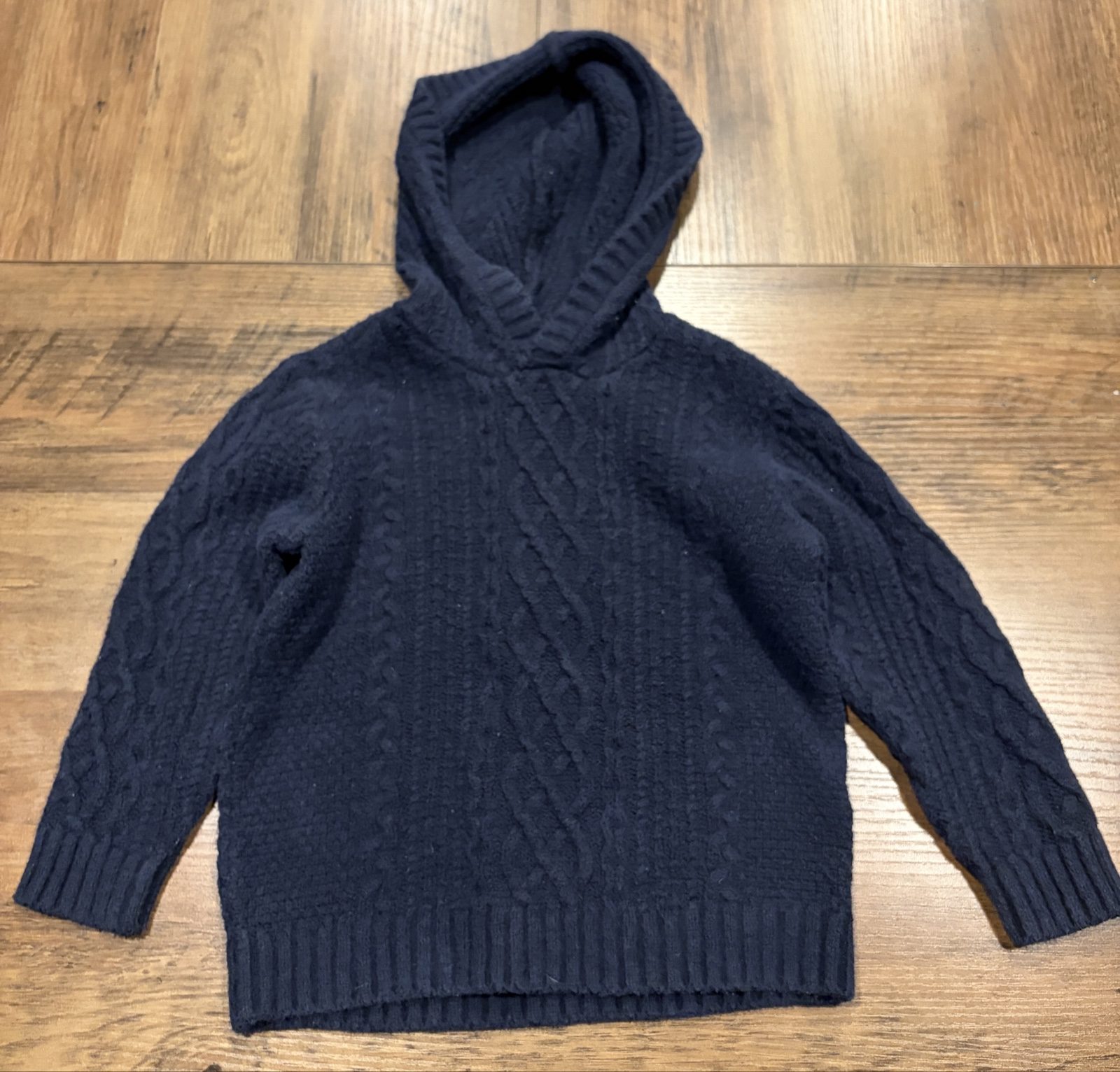 Old Navy Navy Kids' Hooded Cable Knit Sweater 2T