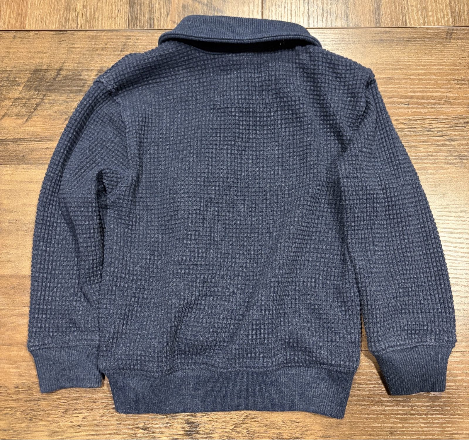 Old Navy Navy Kids' 2T Waffle Knit Pullover Sweater image 3