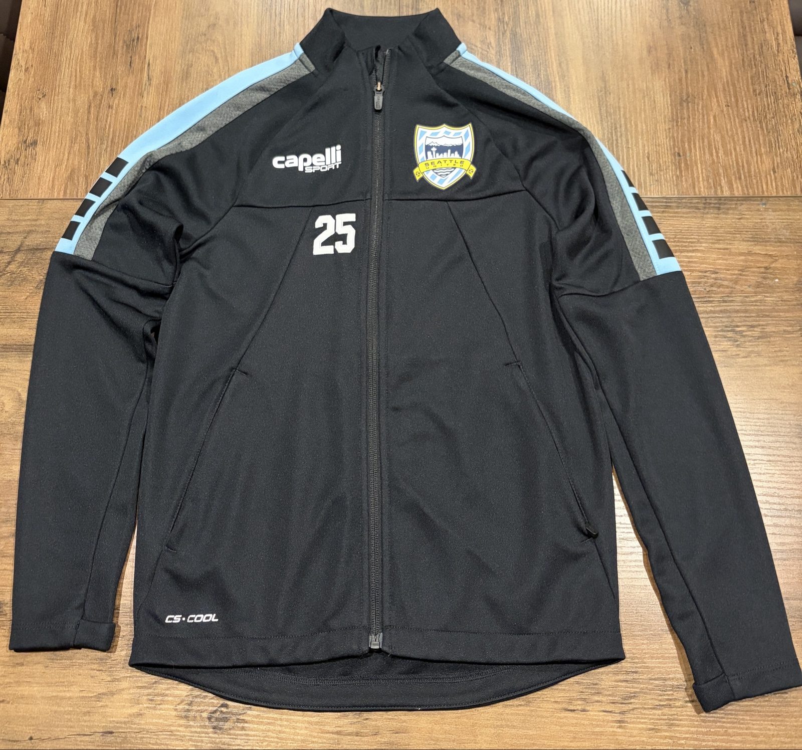 Capelli Sport Black & Blue Seattle United Soccer Jacket Medium Boys
