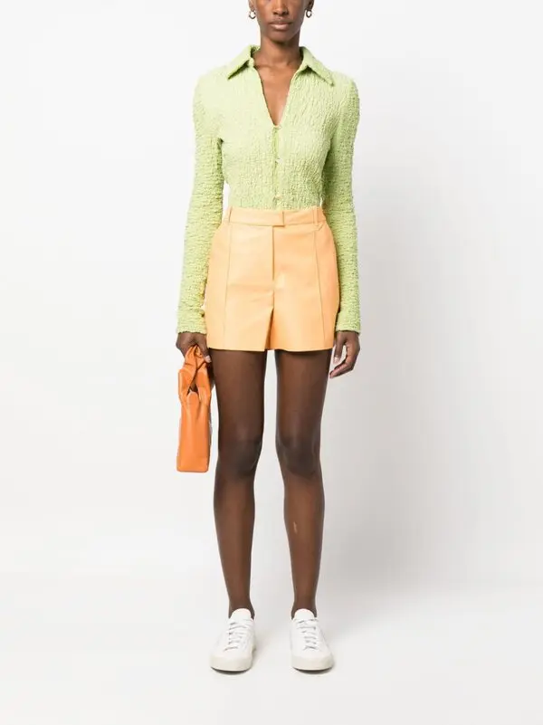 Nanushka Beige Vegan Leather Shorts M image 5