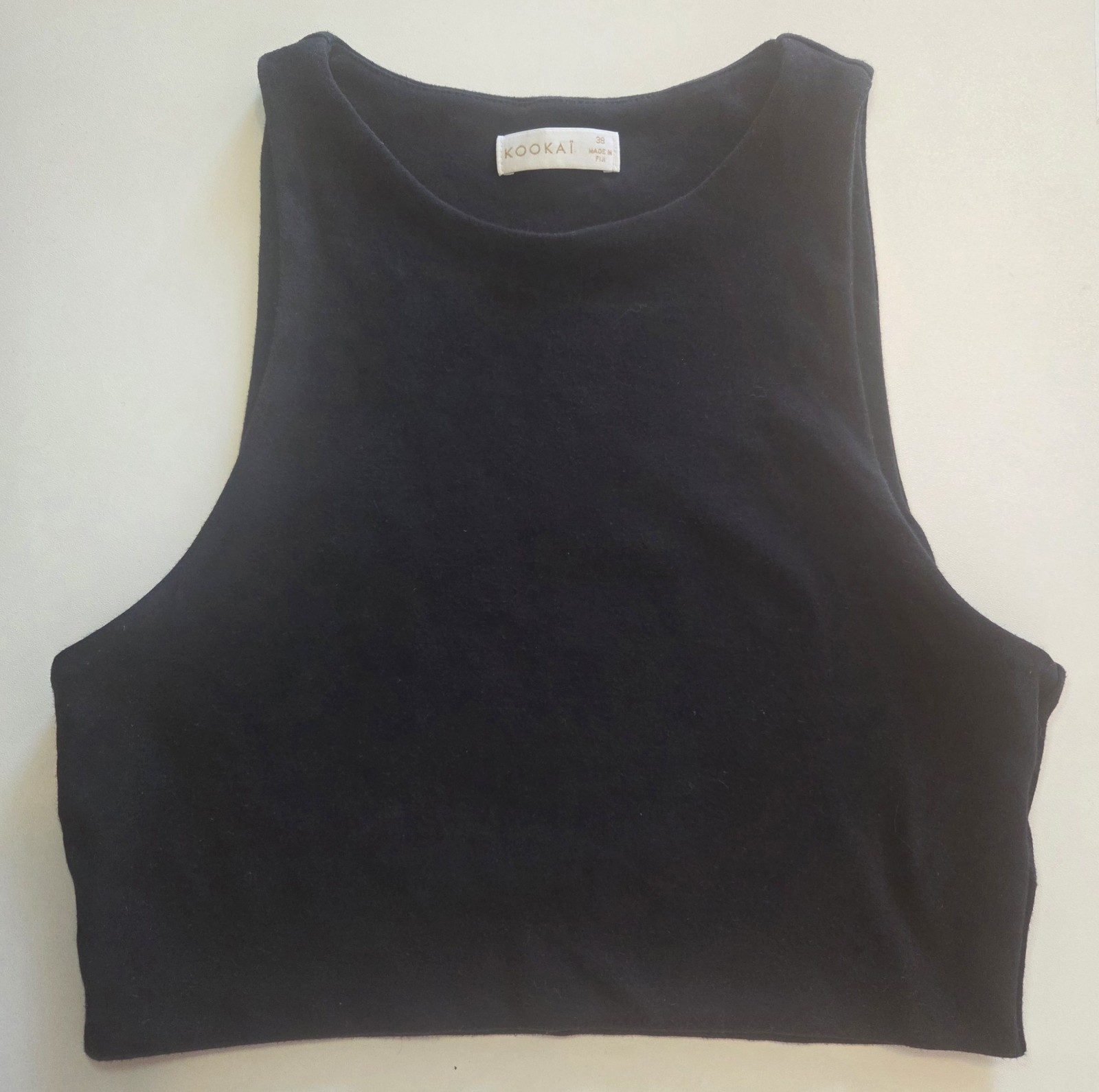 Kookai Black Crop Tank Top Size 38
