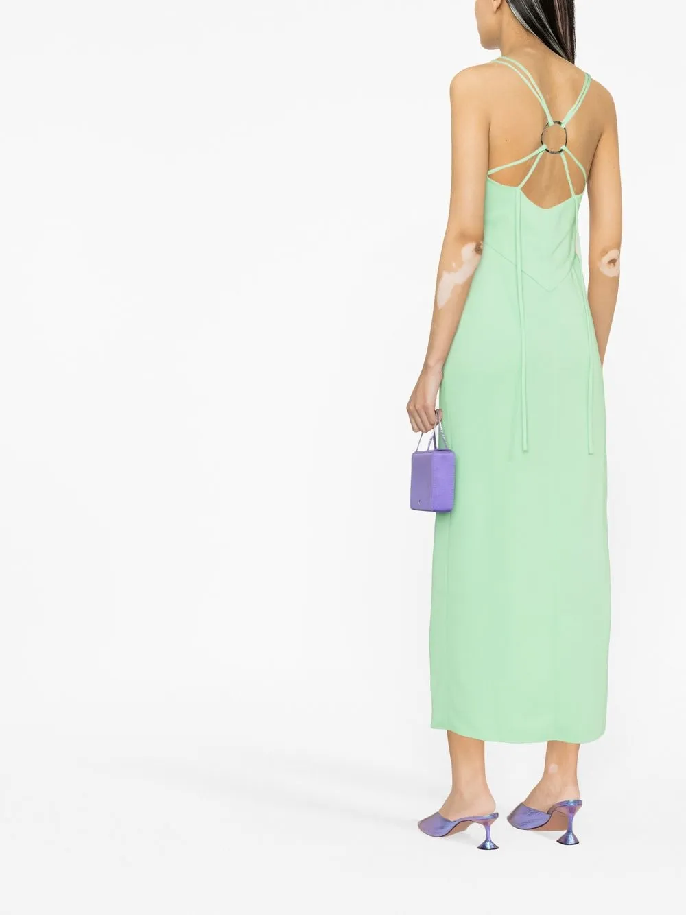 New The Attico 'Fujiko' Mint Green Midi Dress Size XS image 5