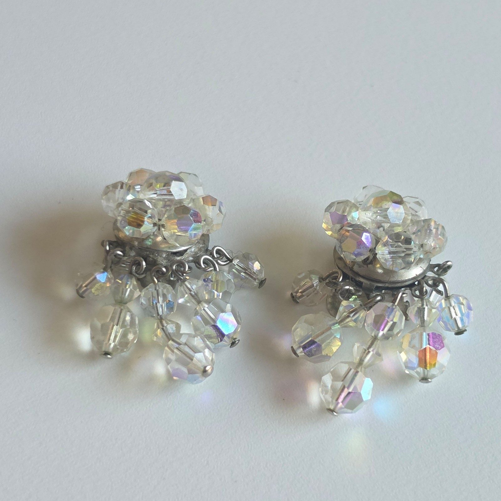 Vintage I Crystal Clip-On Earrings .b9 image 2