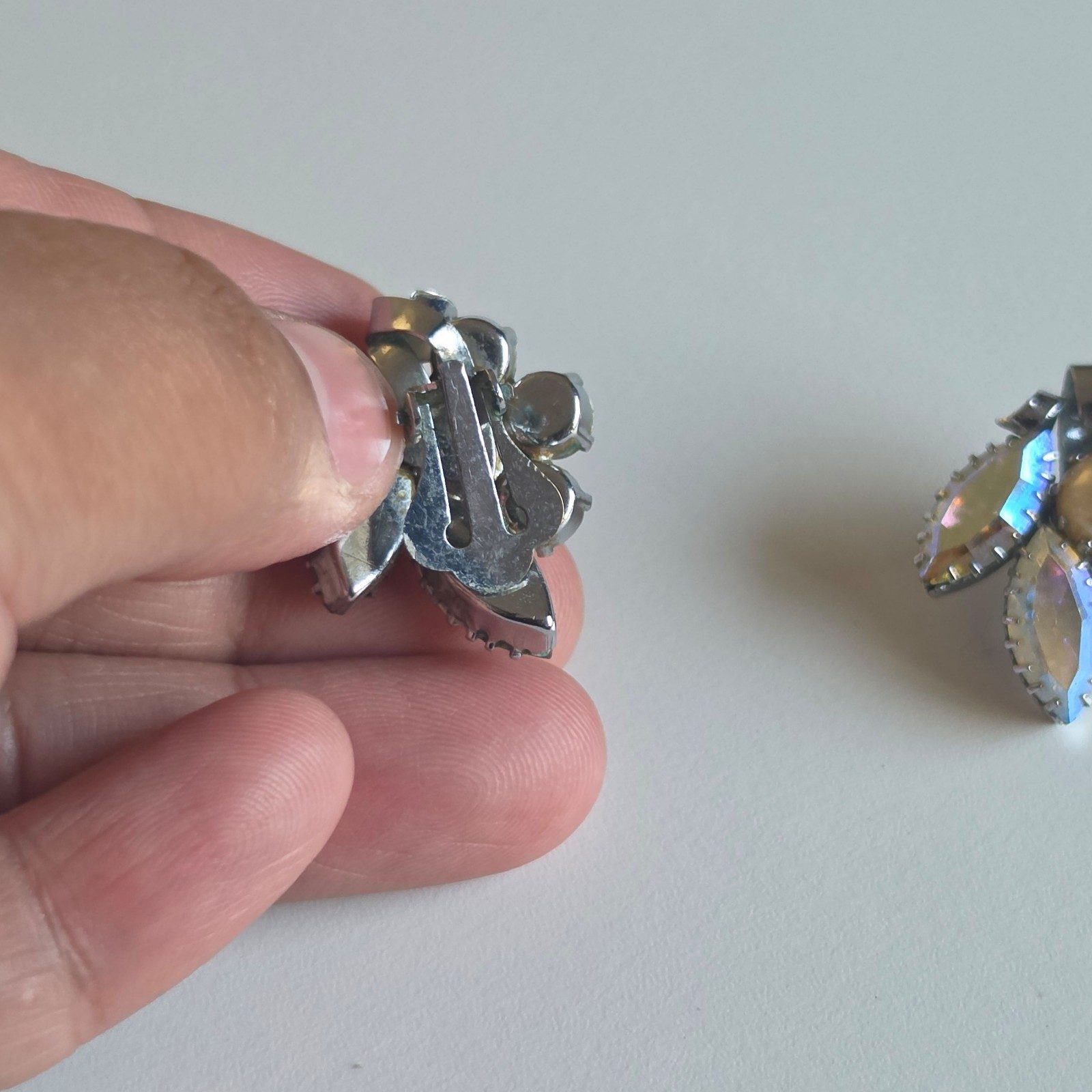 Vintage Silver-tone Multi-Colour Clip-on Earrings.b9 image 4