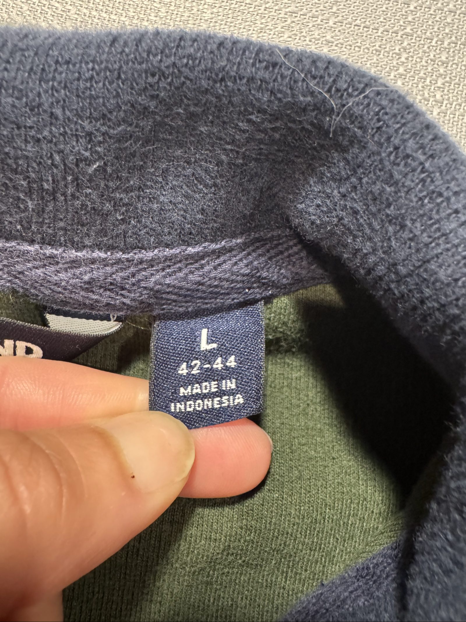 Men’s Lands End Quarter Zip Pullover Sweatshirt – Dark Green – Large image 4