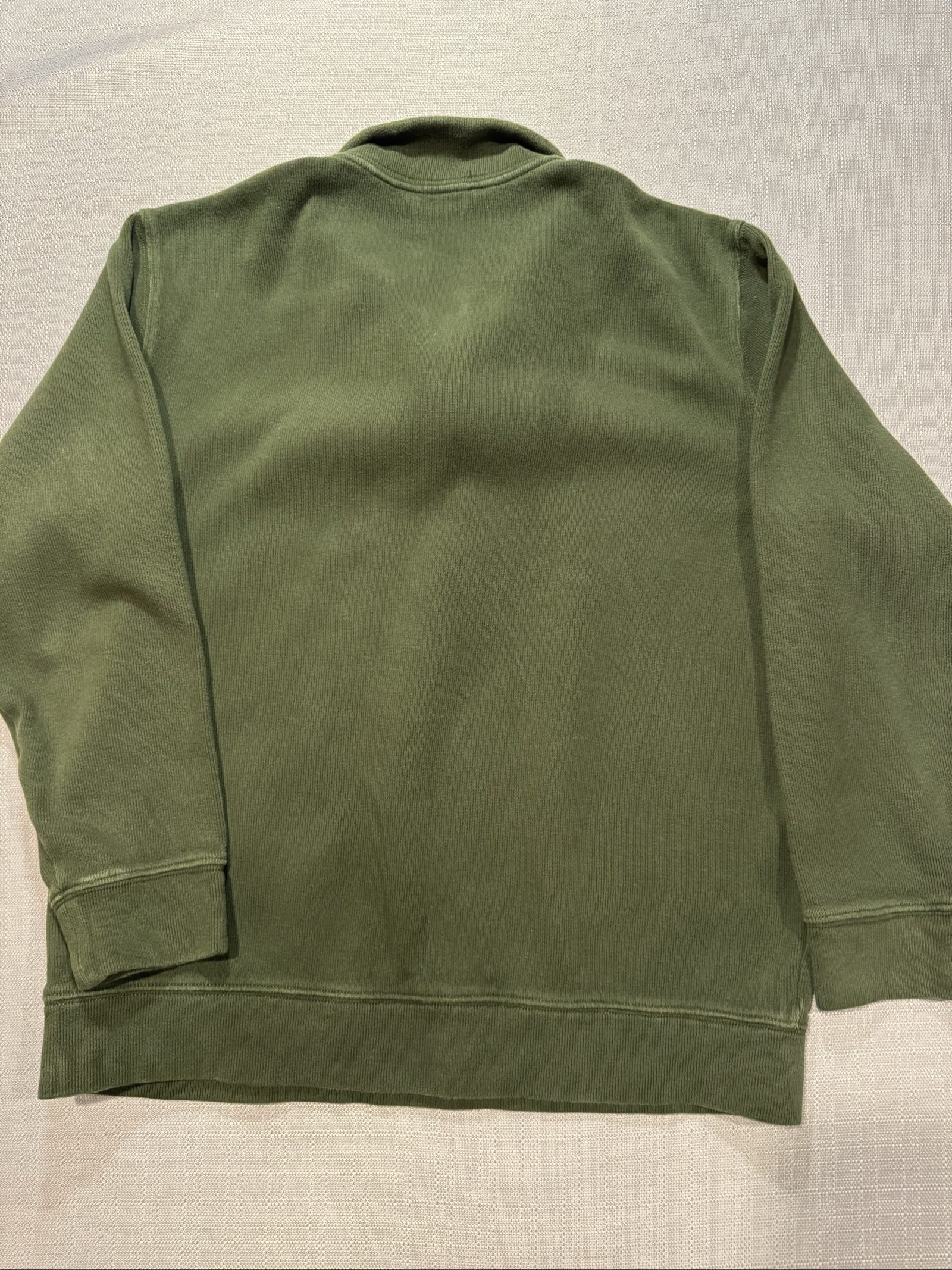 Men’s Lands End Quarter Zip Pullover Sweatshirt – Dark Green – Large image 7