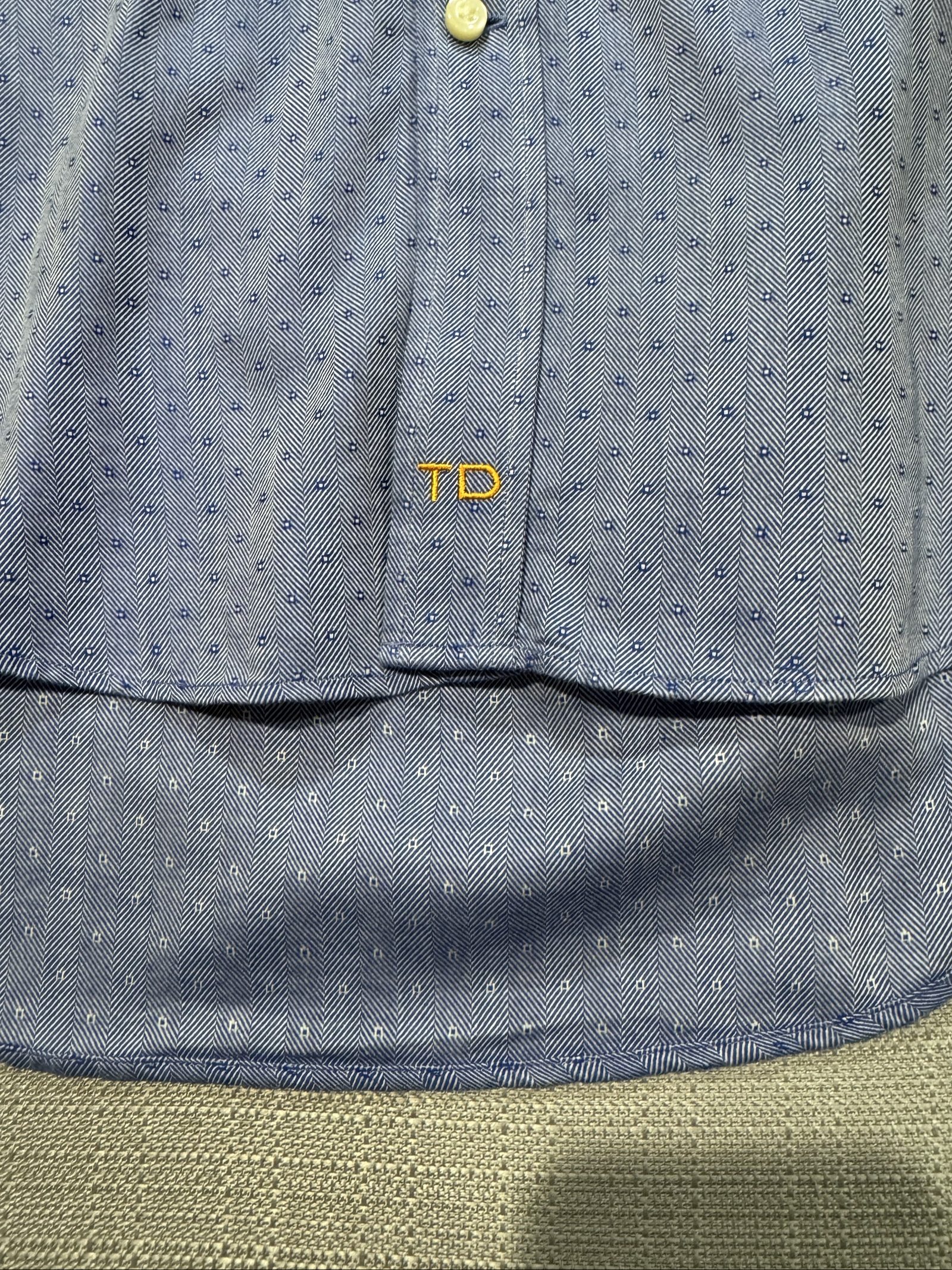 Men’s Thomas Dean Button-Down Shirt – Blue – Medium image 9