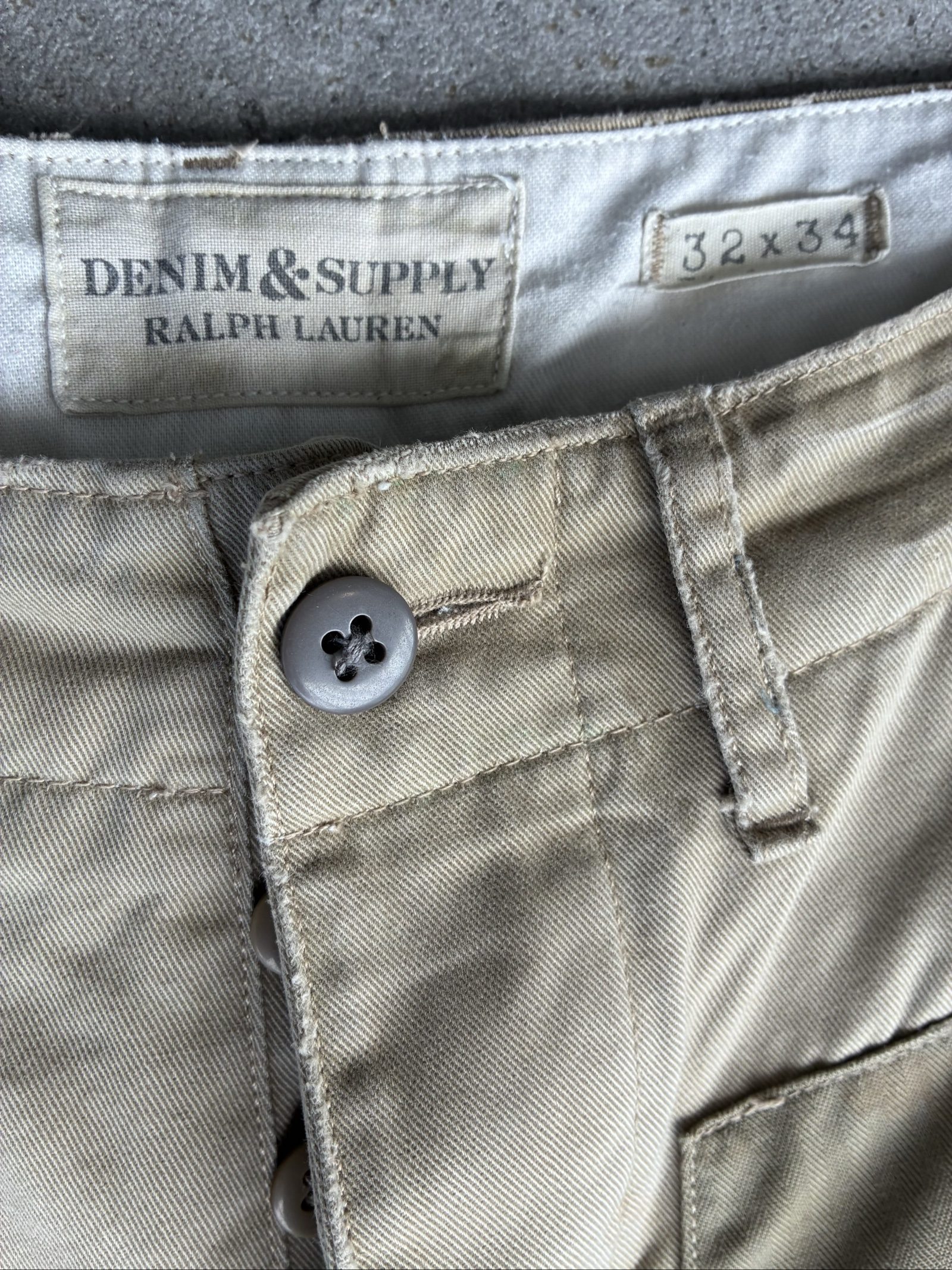 Denim & Supply Ralph Lauren Men's Beige Patchwork Chinos 32x34 image 10