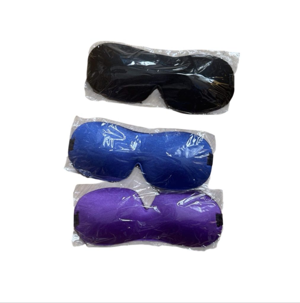 5 Packs Sleep Eye Masks 3 Per Pack 15 Total Black Blue Purple New