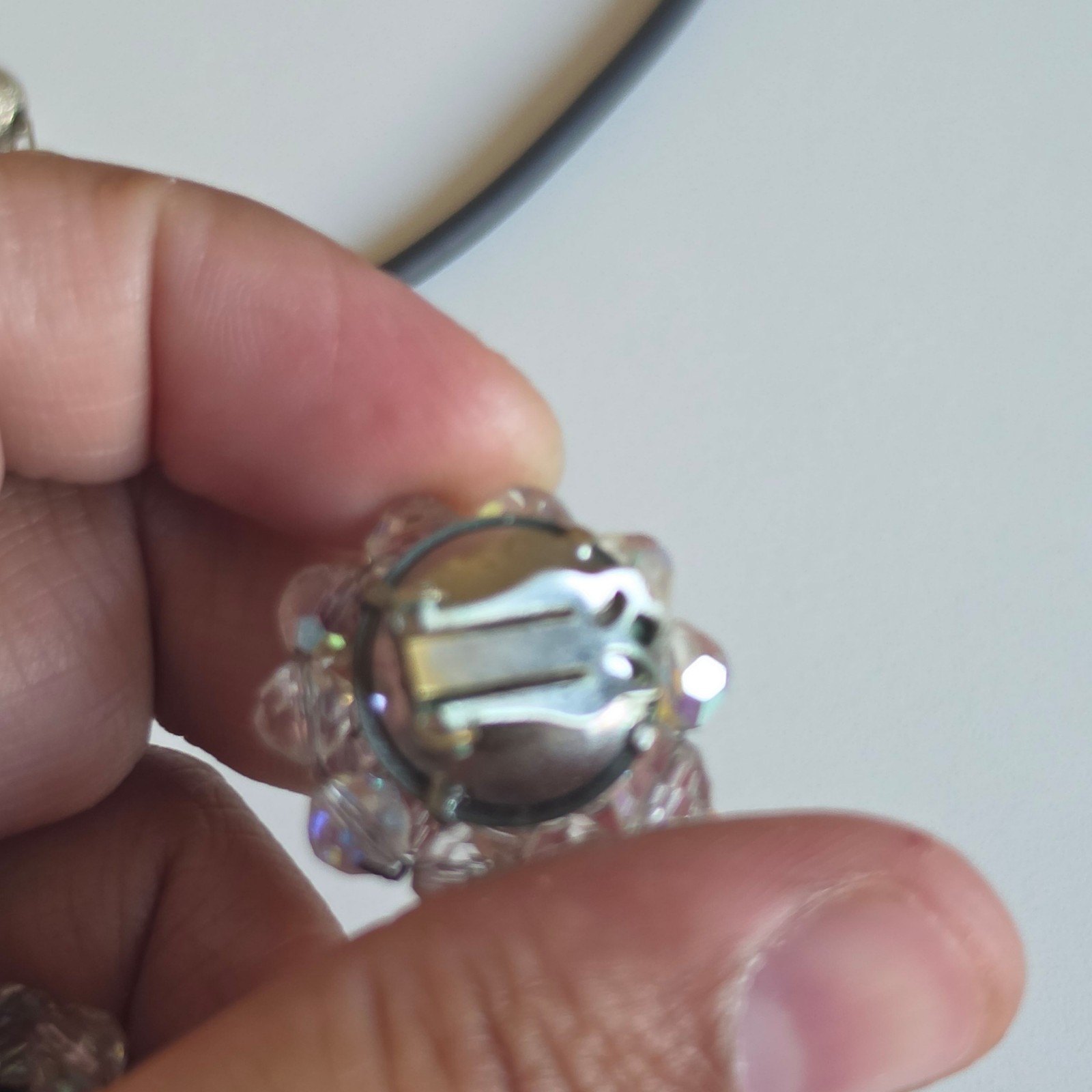 Crystal Clear Beaded Clip-On Earrings .b9 image 4