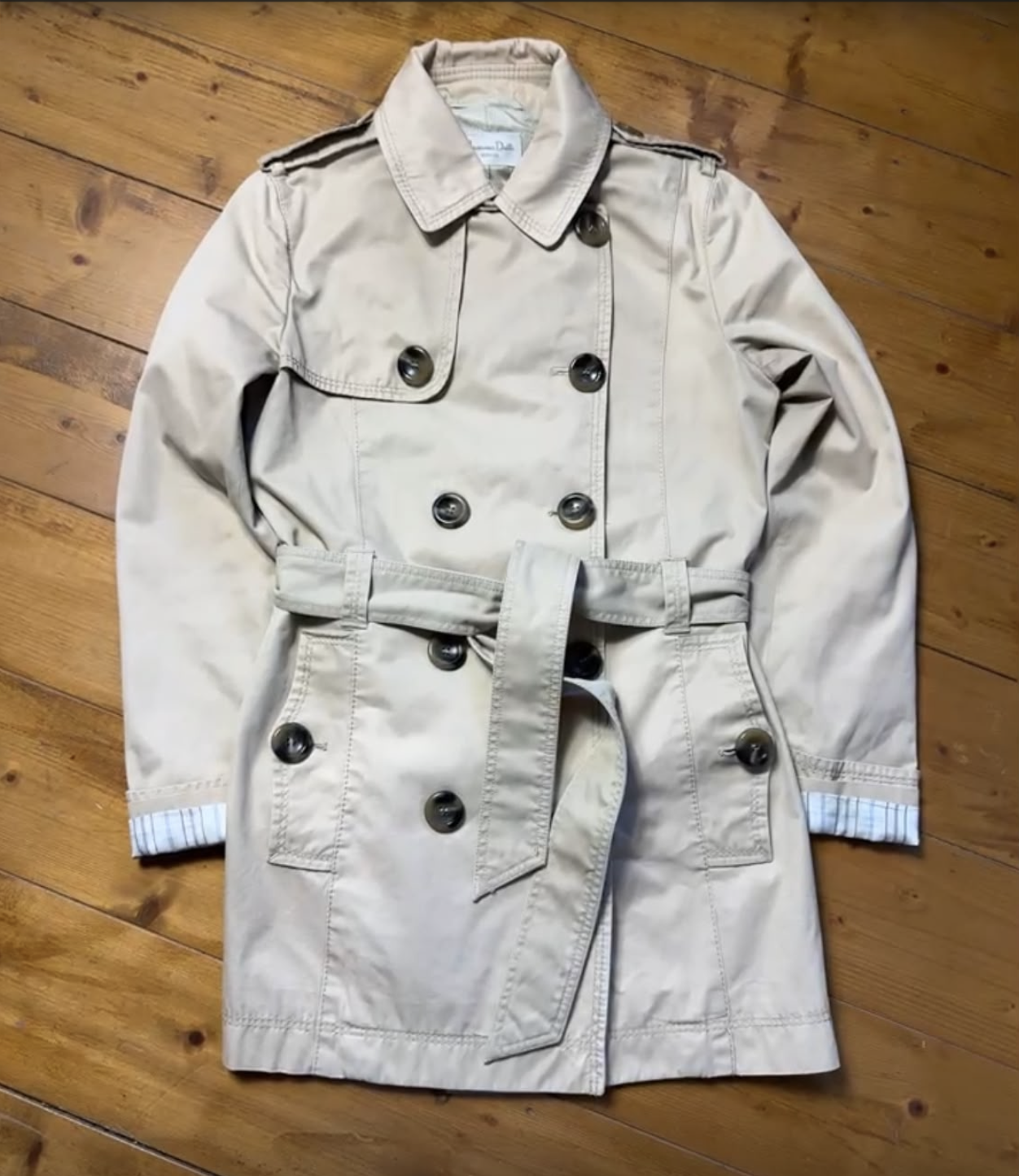Massimo Dutti Femme Beige Trench-coat Manches Longues - taille Small