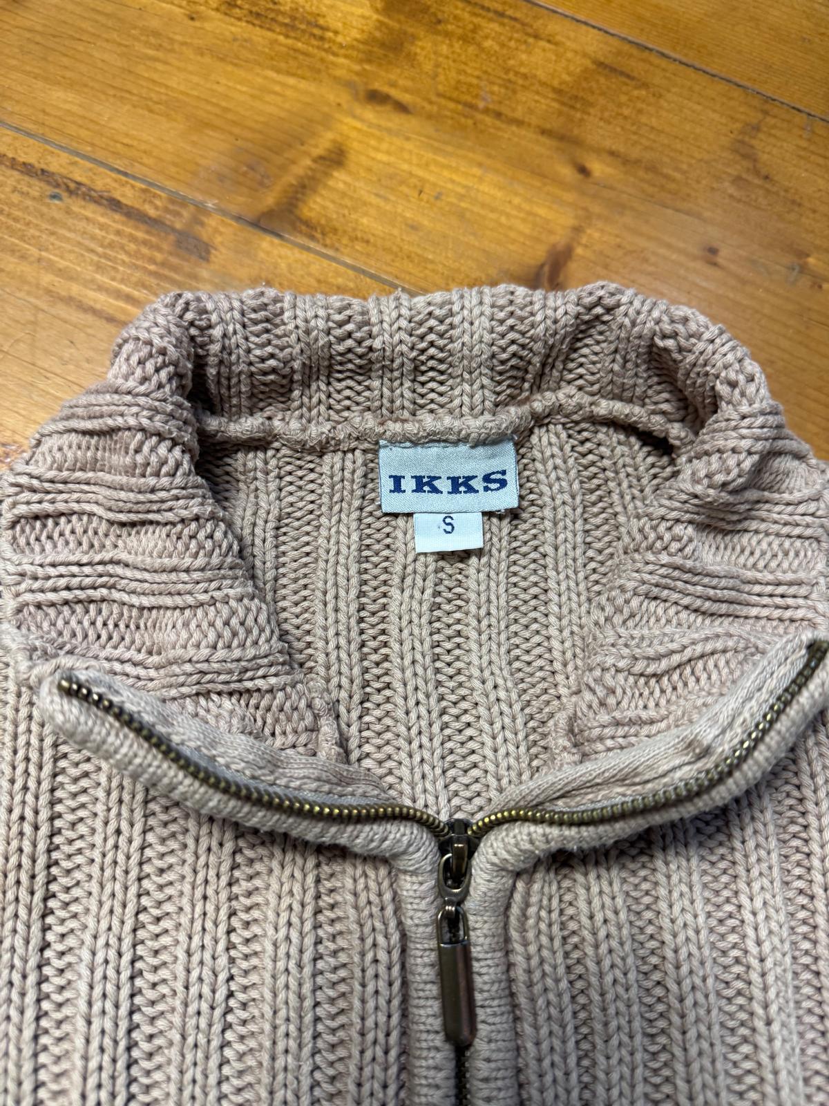 IKKS Beige Cardigan Zippé Grosse Maille Manches Longues - taille Small image 2