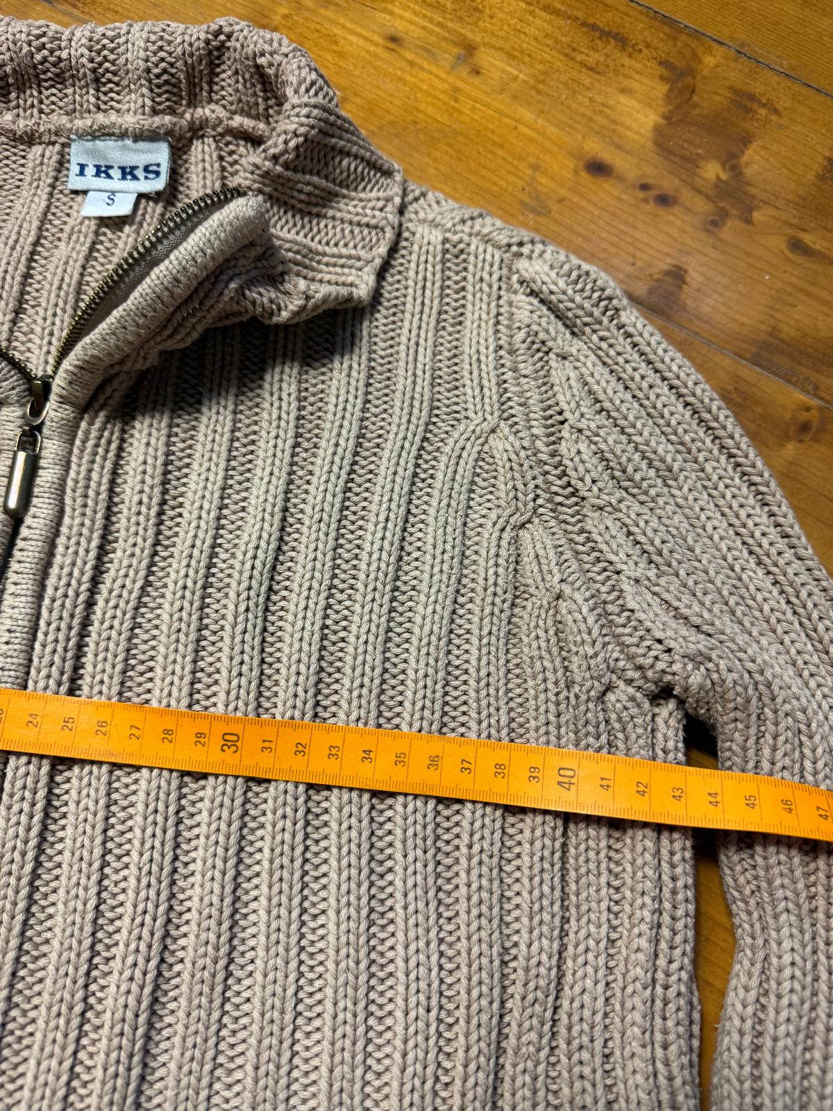 IKKS Beige Cardigan Zippé Grosse Maille Manches Longues - taille Small image 4