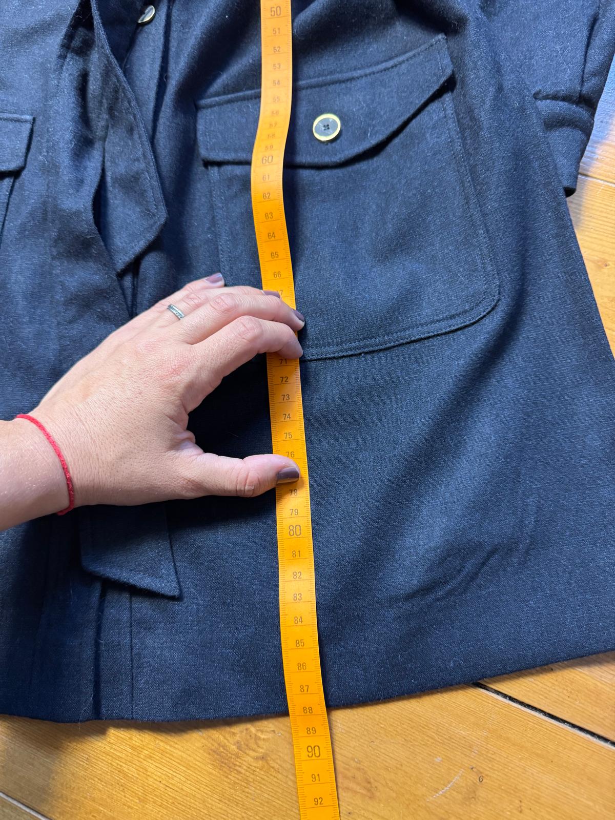 Sézane Navy Robe Chemise Manches Longues Ceinture - taille 38 image 8