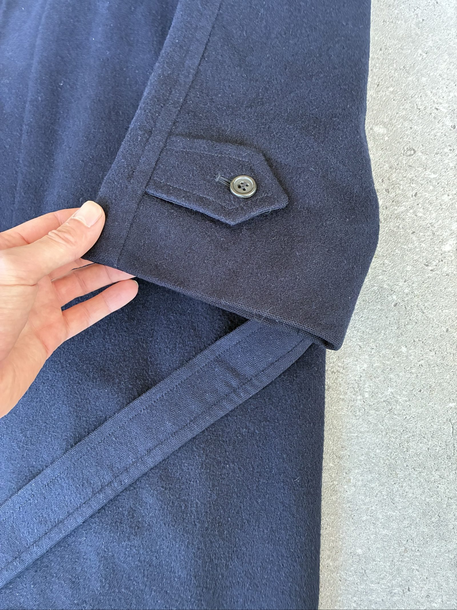 Vintage Burberry Navy Wool alpaca Blend Coat 54 XL Checked Lining image 4